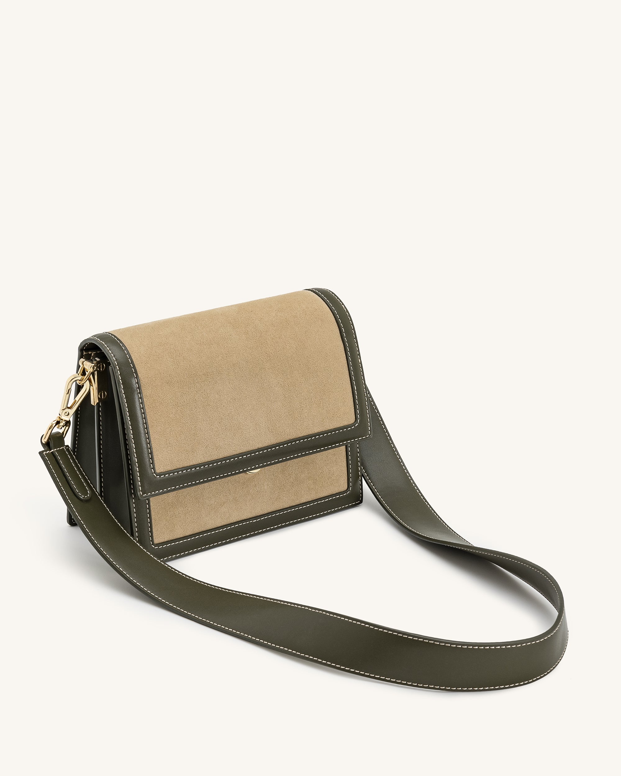Mini Flap Faux Suede Crossbody - Green | JW PEI