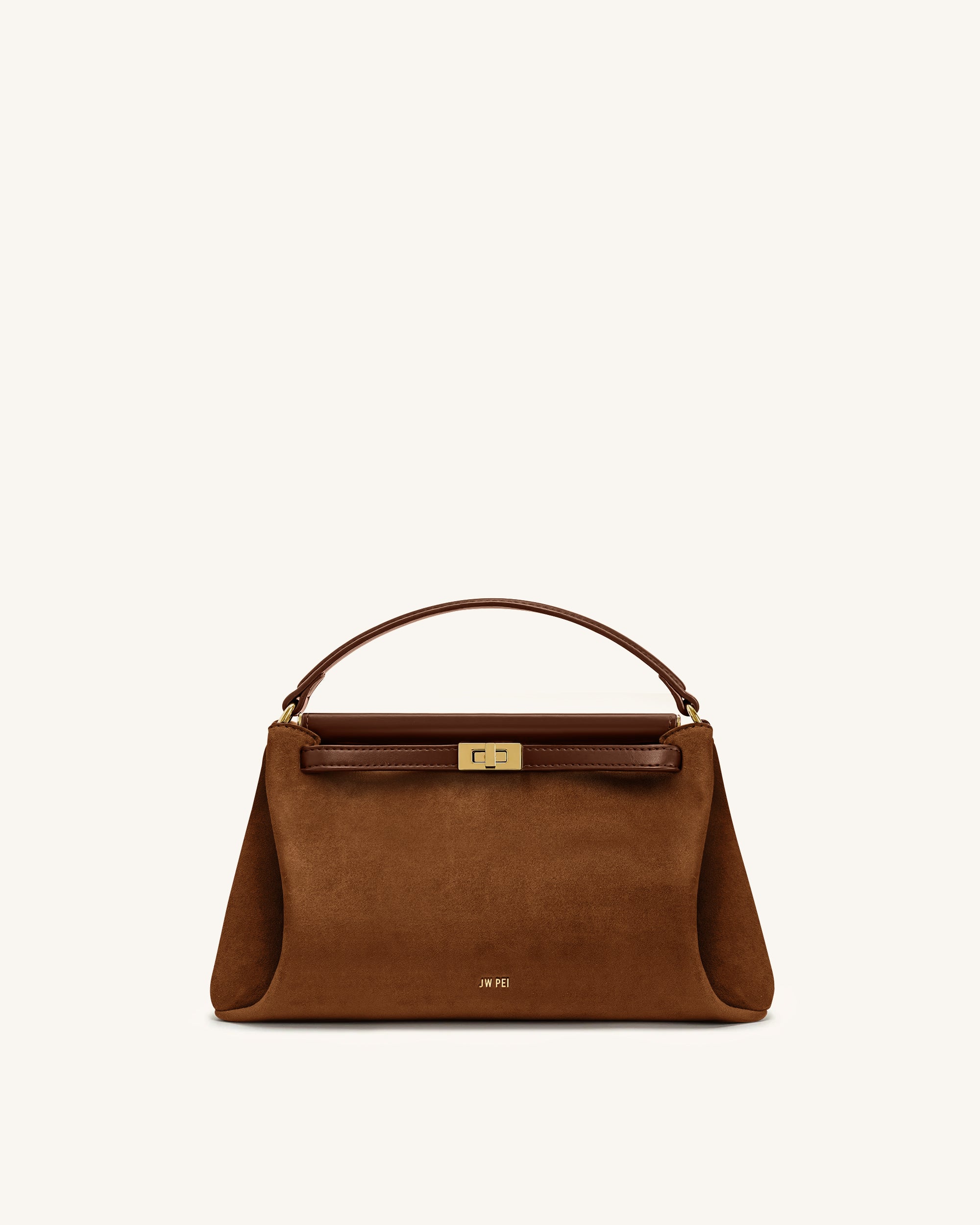 Carmen Faux Suede Top Handle Bag - Brown | JW PEI