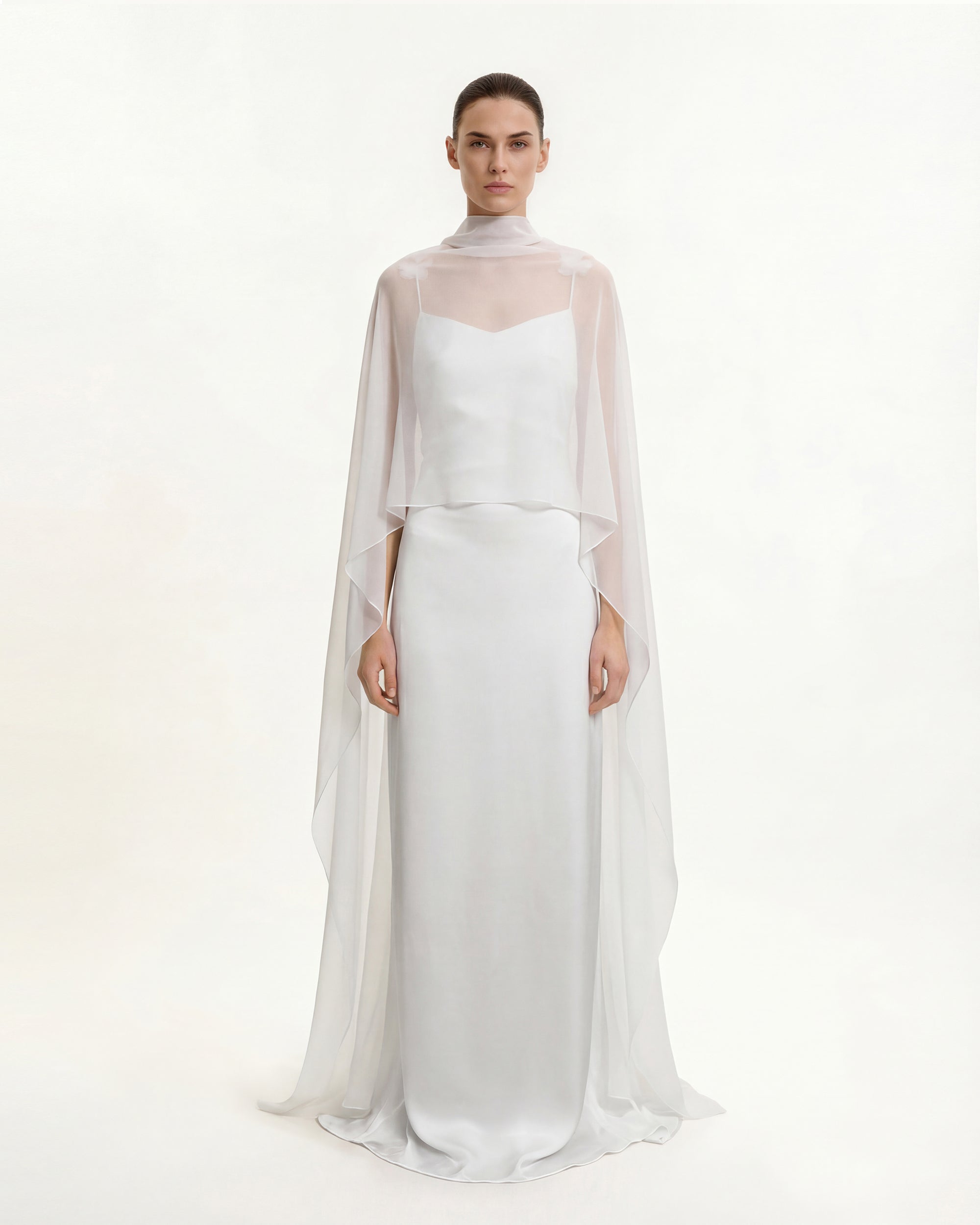 white shawl for dress Chiffon Bridal Scarf main image 0