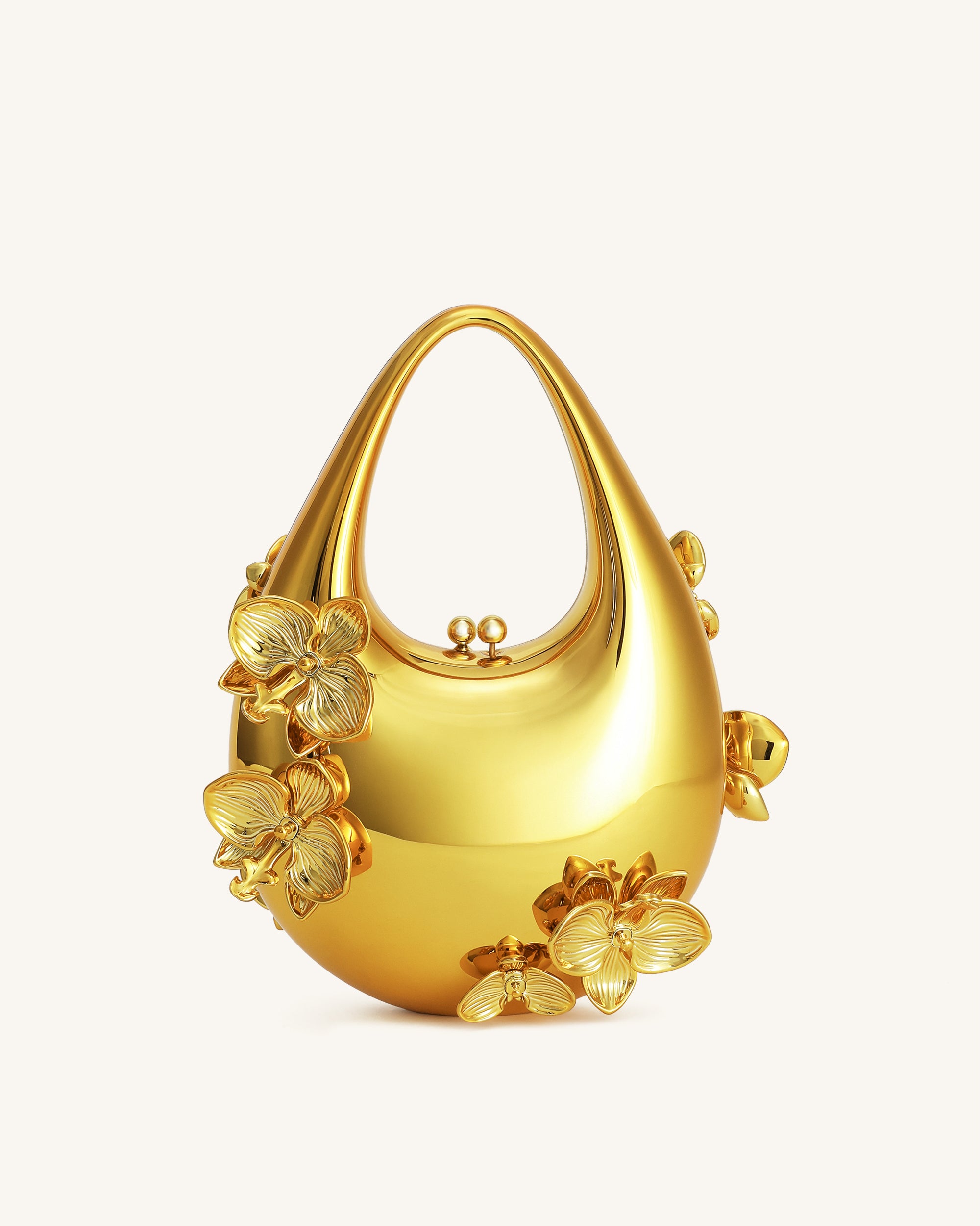 70s　Fabrizio Verniani　ショルダーバッグ　ビジュー　ゴールド Lydia Floral Embellished Handbag - Gold | JW PEI