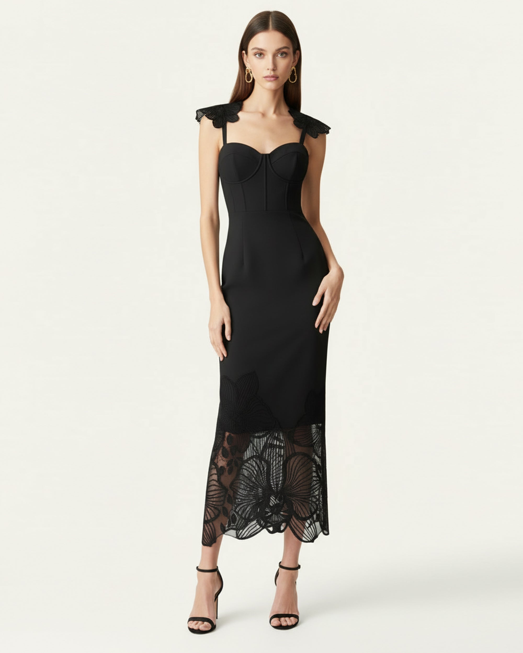 Orchid Embroidered Corset Dress - Black | JW PEI Orchid Embroidered Corset Dress - Black | JW PEI