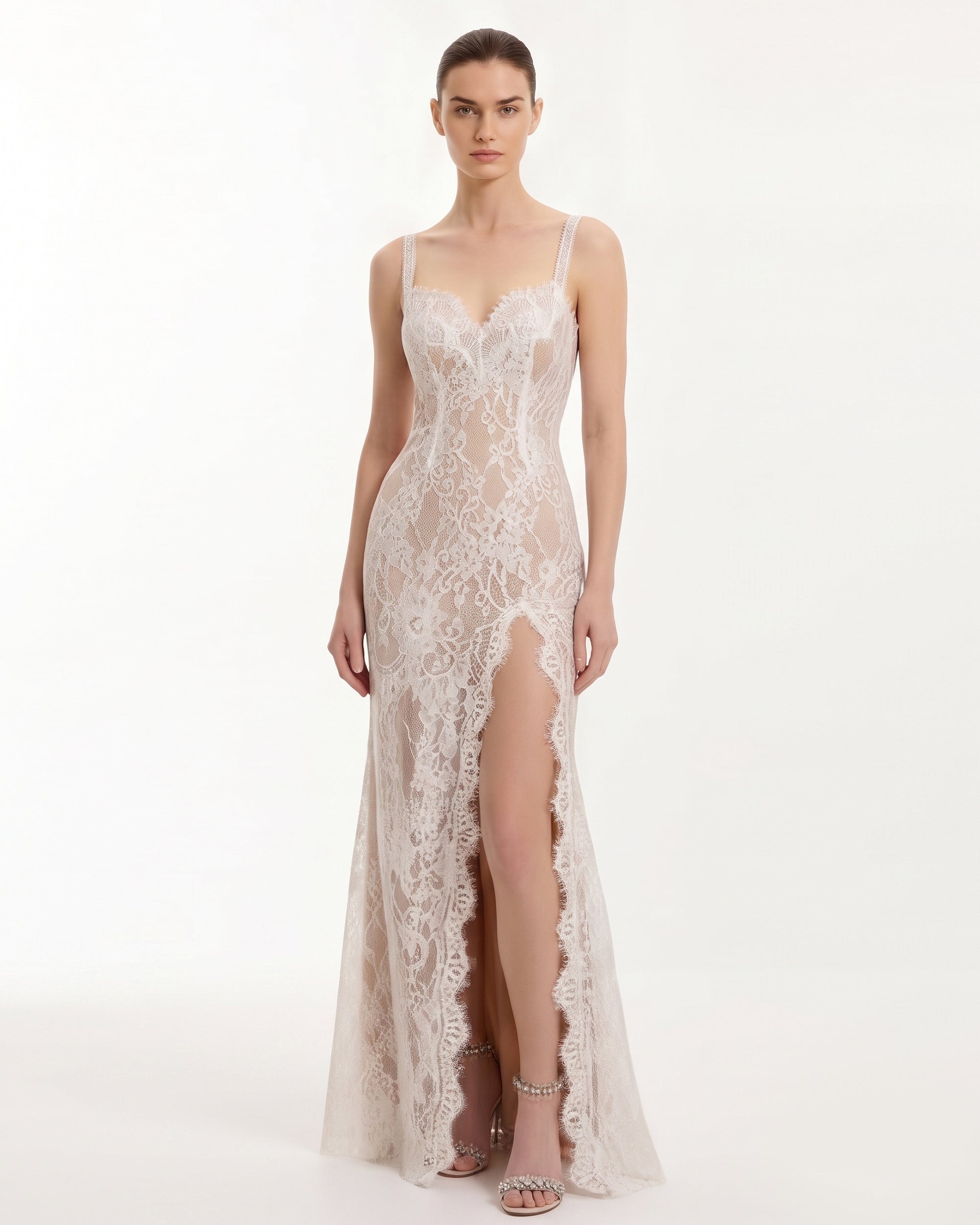 lace split maxi dress Lace Slit Maxi Dress