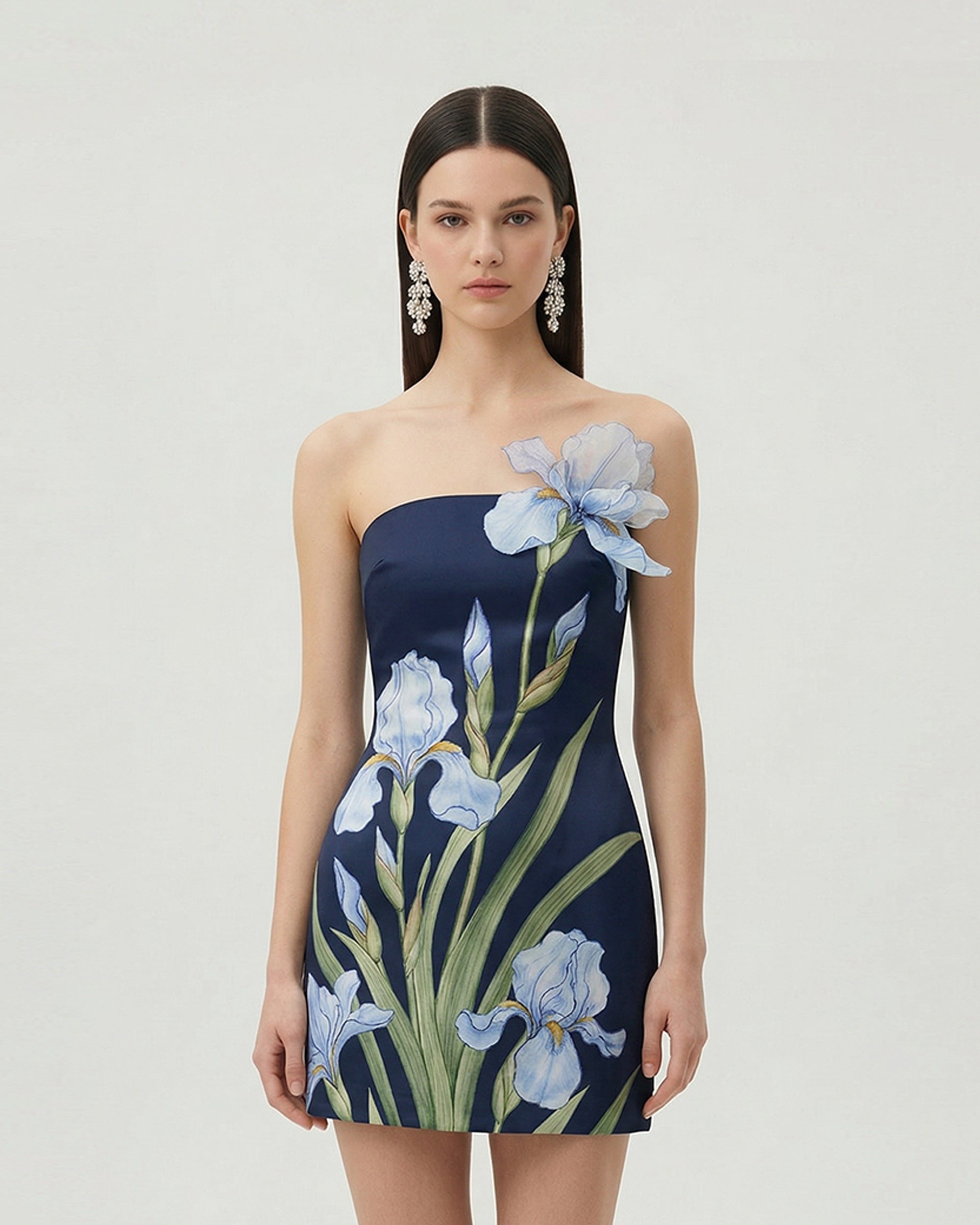 Floral Printed Mini Dress - Navy blue 2 | US Floral Printed Mini Dress - Navy blue 2 | US