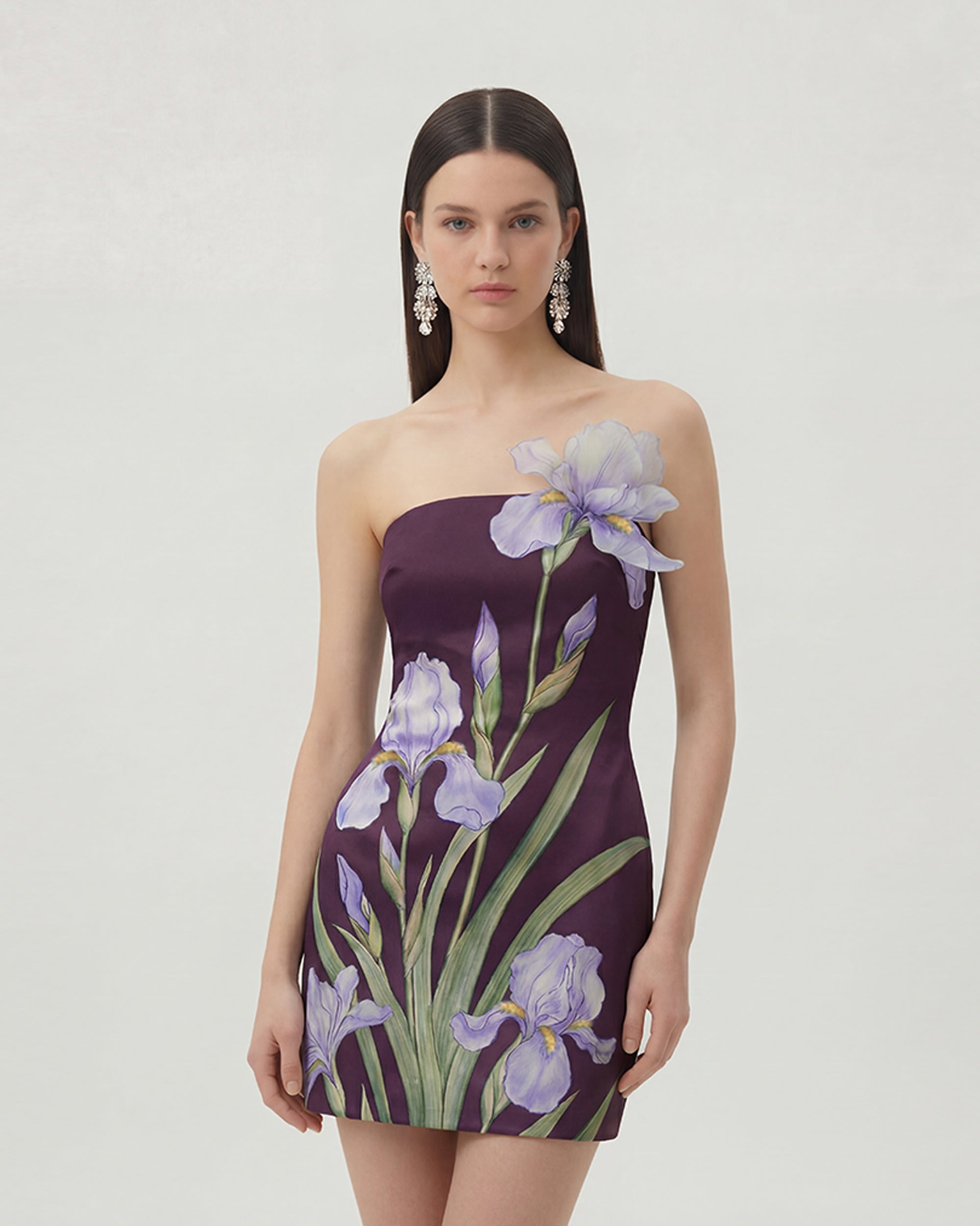 purple flower mini dress Floral Printed Mini Dress