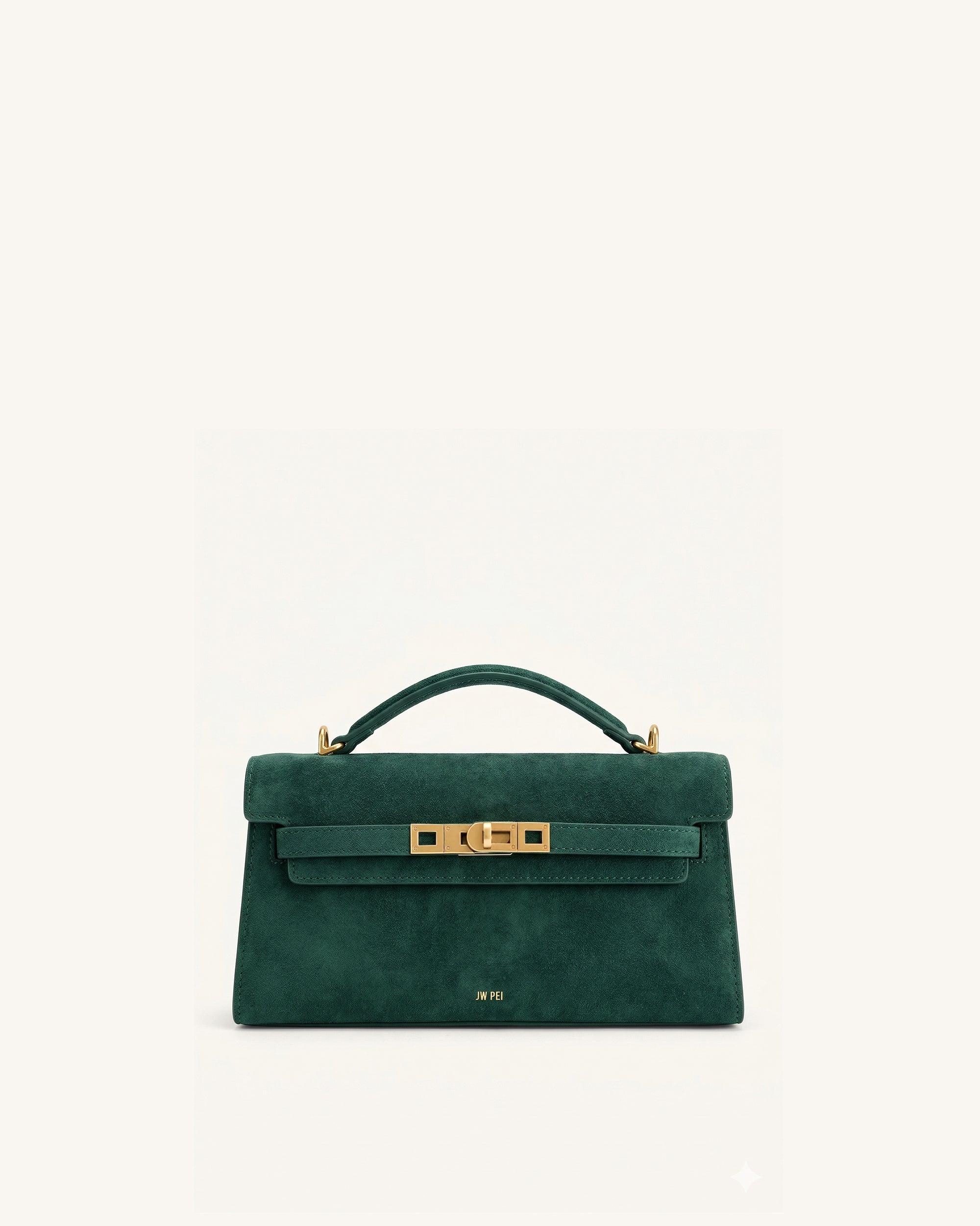 Noor Faux Suede Top Handle Bag - Forest Green | JW PEI