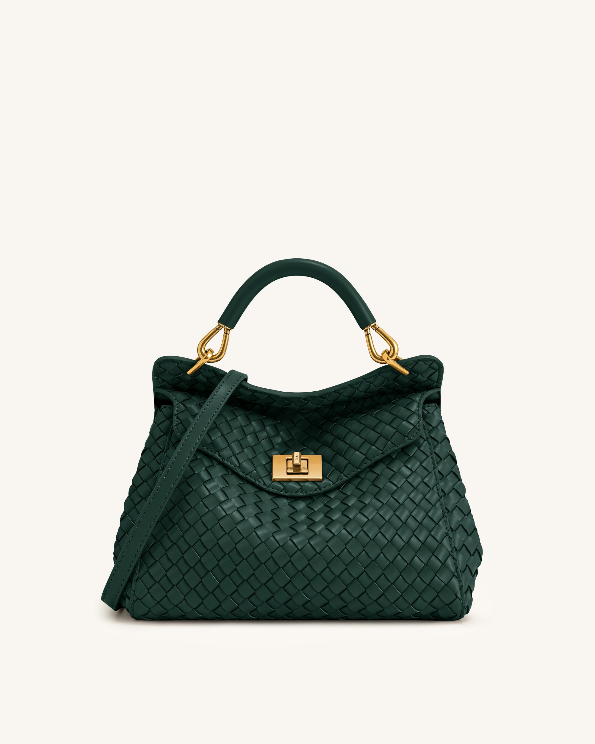 Y*u Lucia Classic Woven Top Handle Bag - Forest Green | JW PEI