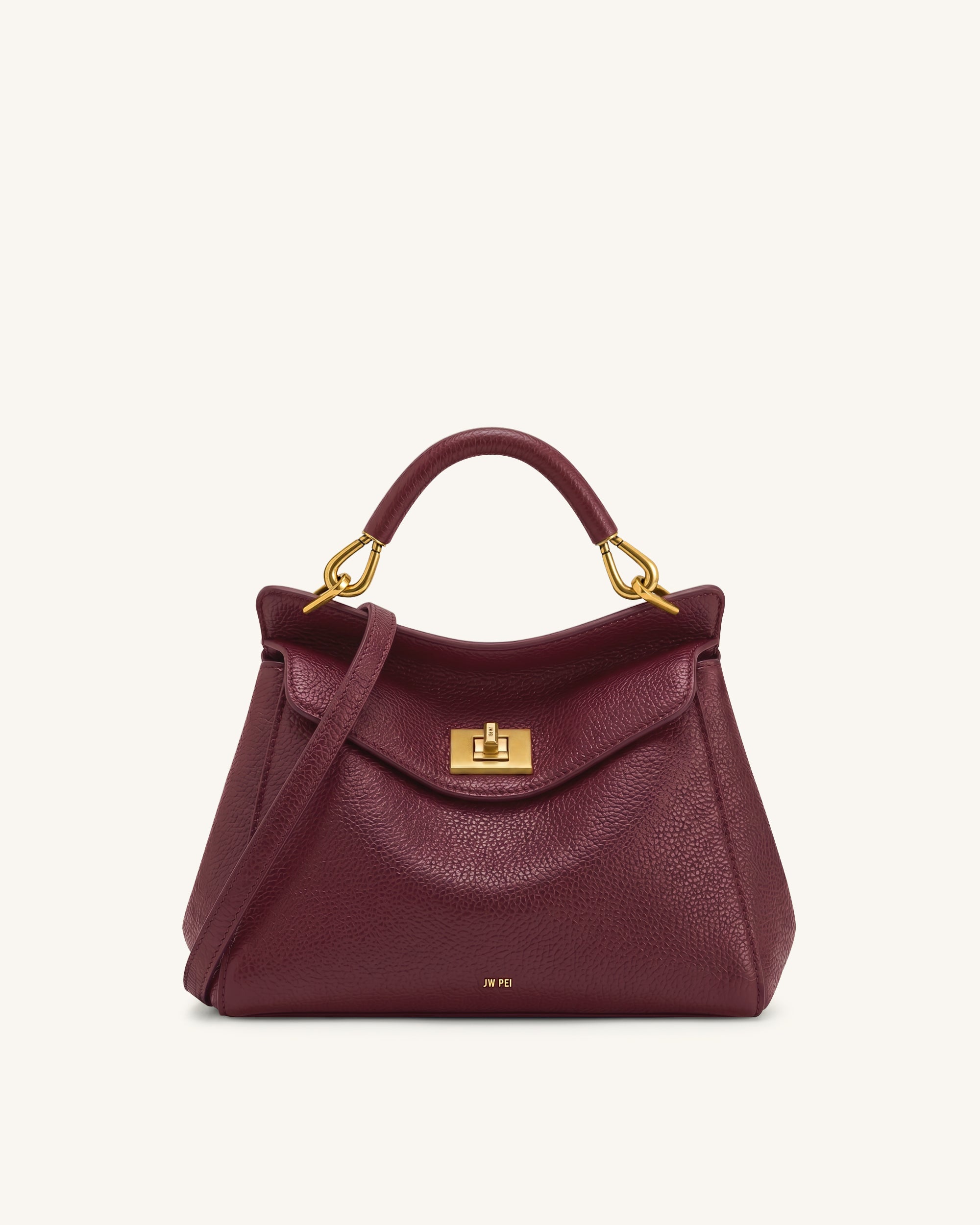 Lucia Classic Top Handle Bag - Deep Burgundy | JW PEI