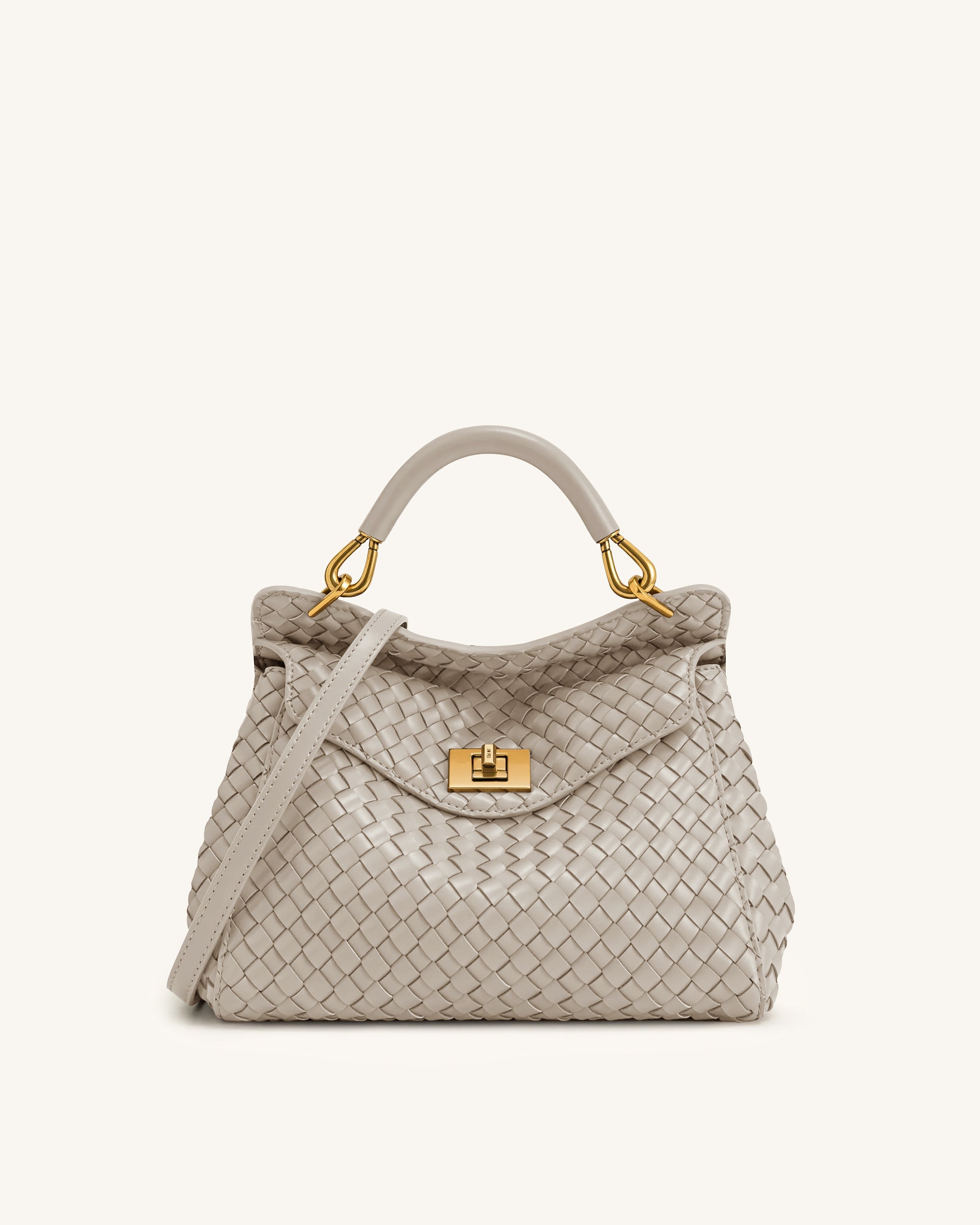 Lucia Classic Woven Top Handle Bag - Mud Gray | JW PEI