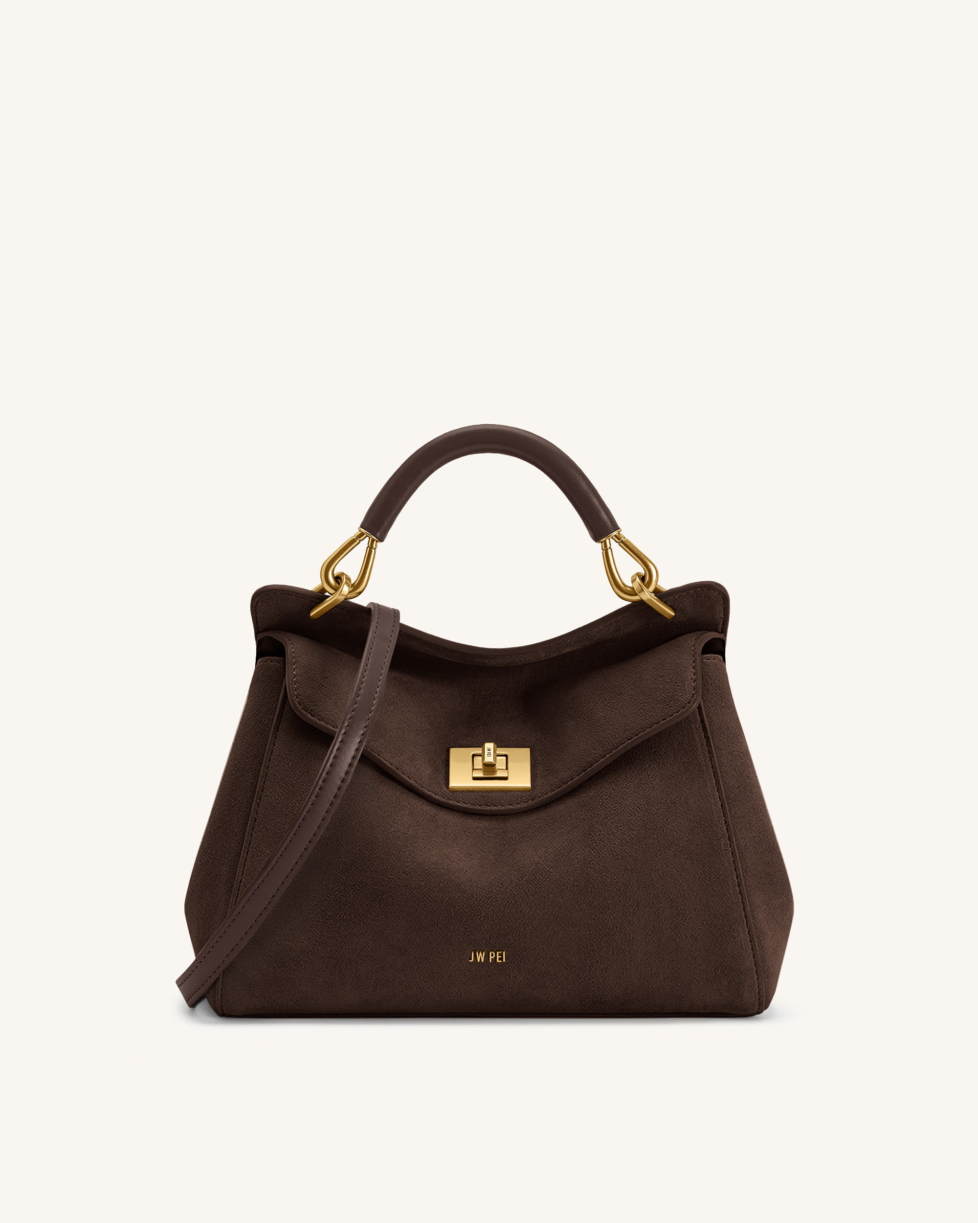 エグロジャパン　lucia Lucia Classic Faux Suede Top Handle Bag - Dark Brown | JW PEI
