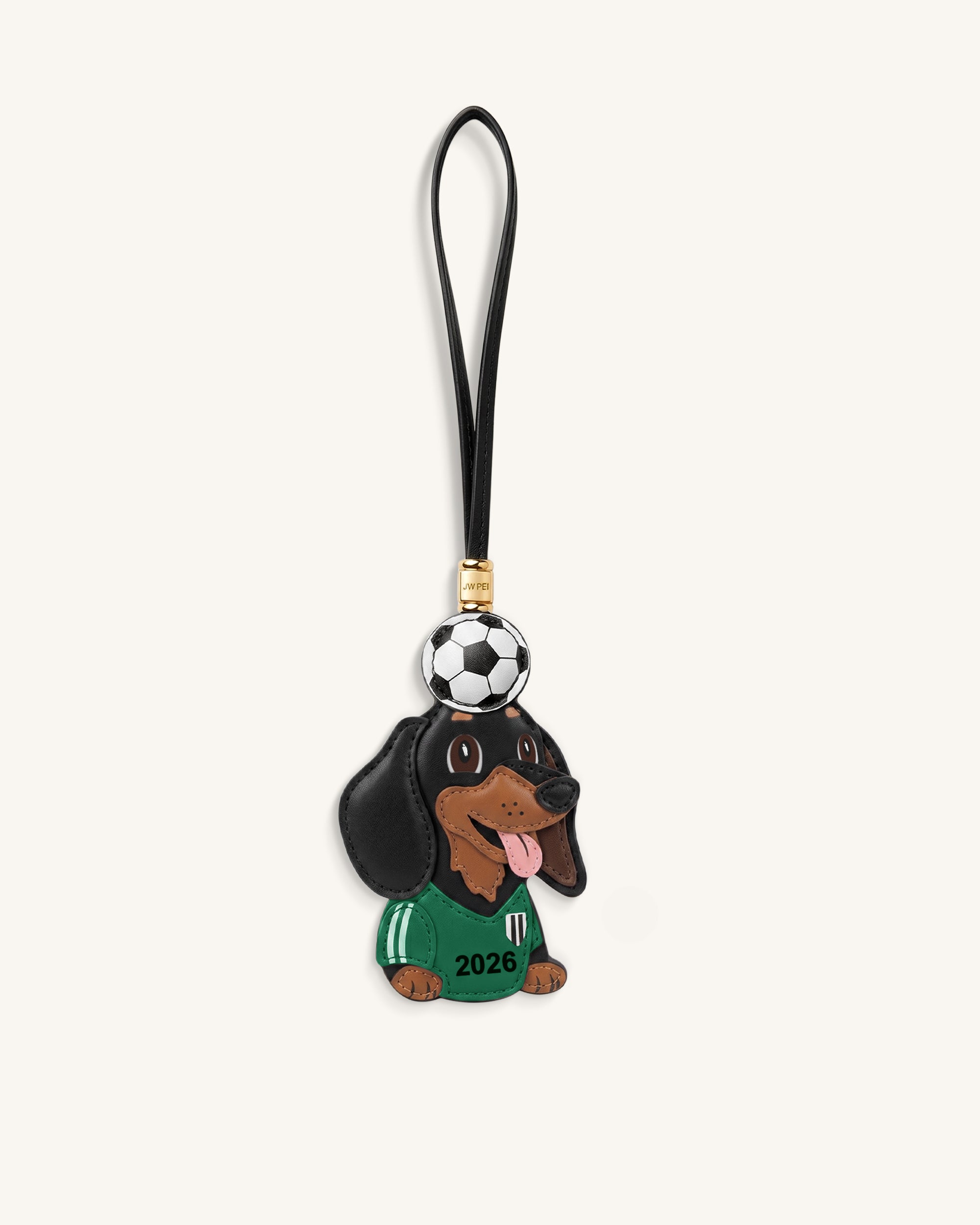 World Cup Dachshund Soccer Ball Bag Charm - Green | JW PEI