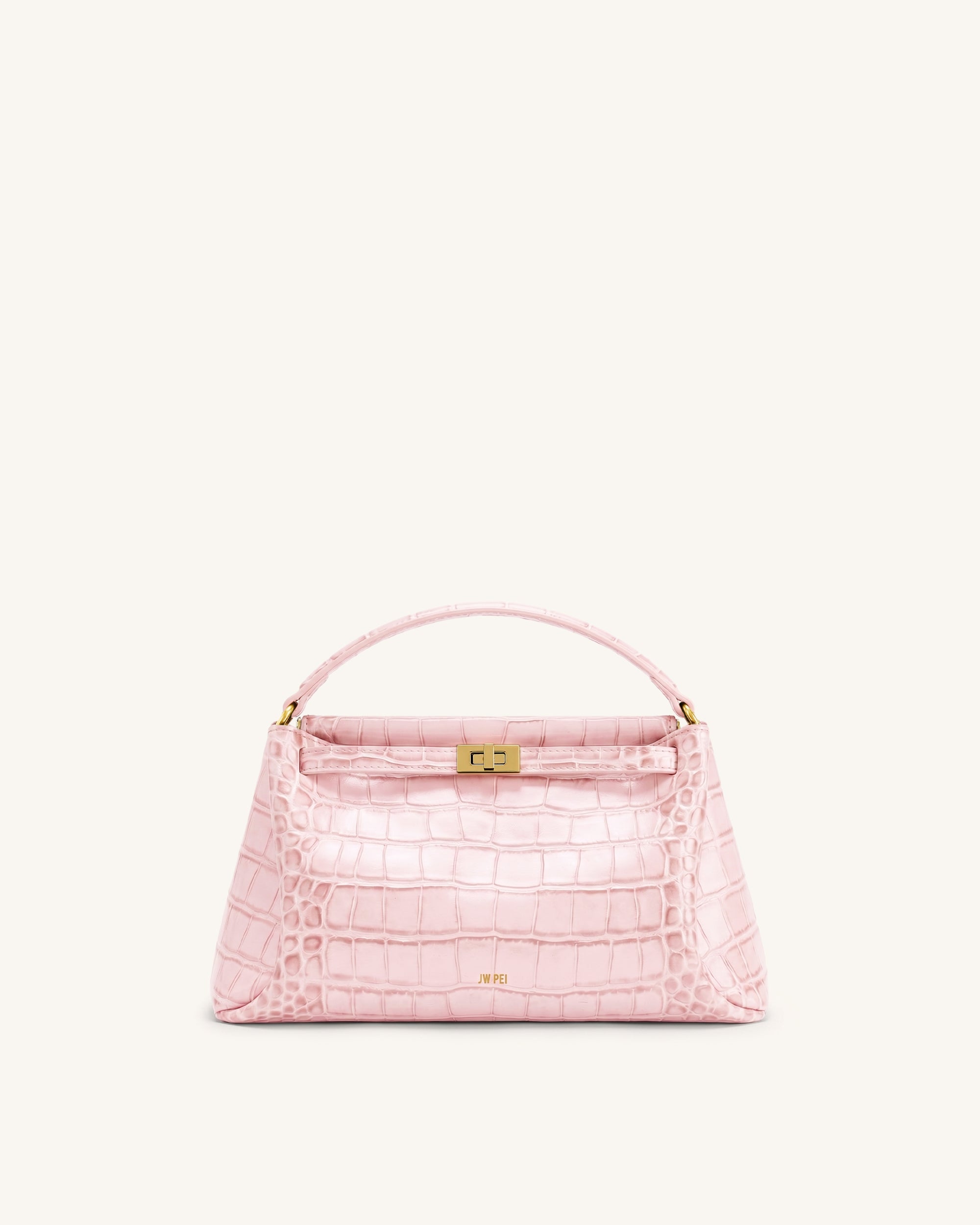 GENUINE CROCODILE SKIN ハンドバッグ くすみピンク系 Carmen Top Handle Bag - Pink Croc | JW PEI