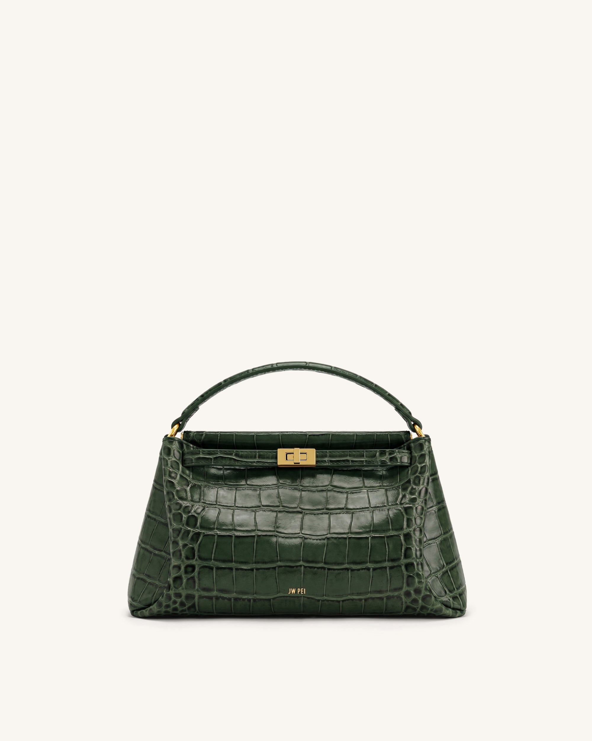 Carmen Top Handle Bag - Forest Green Croc | JW PEI