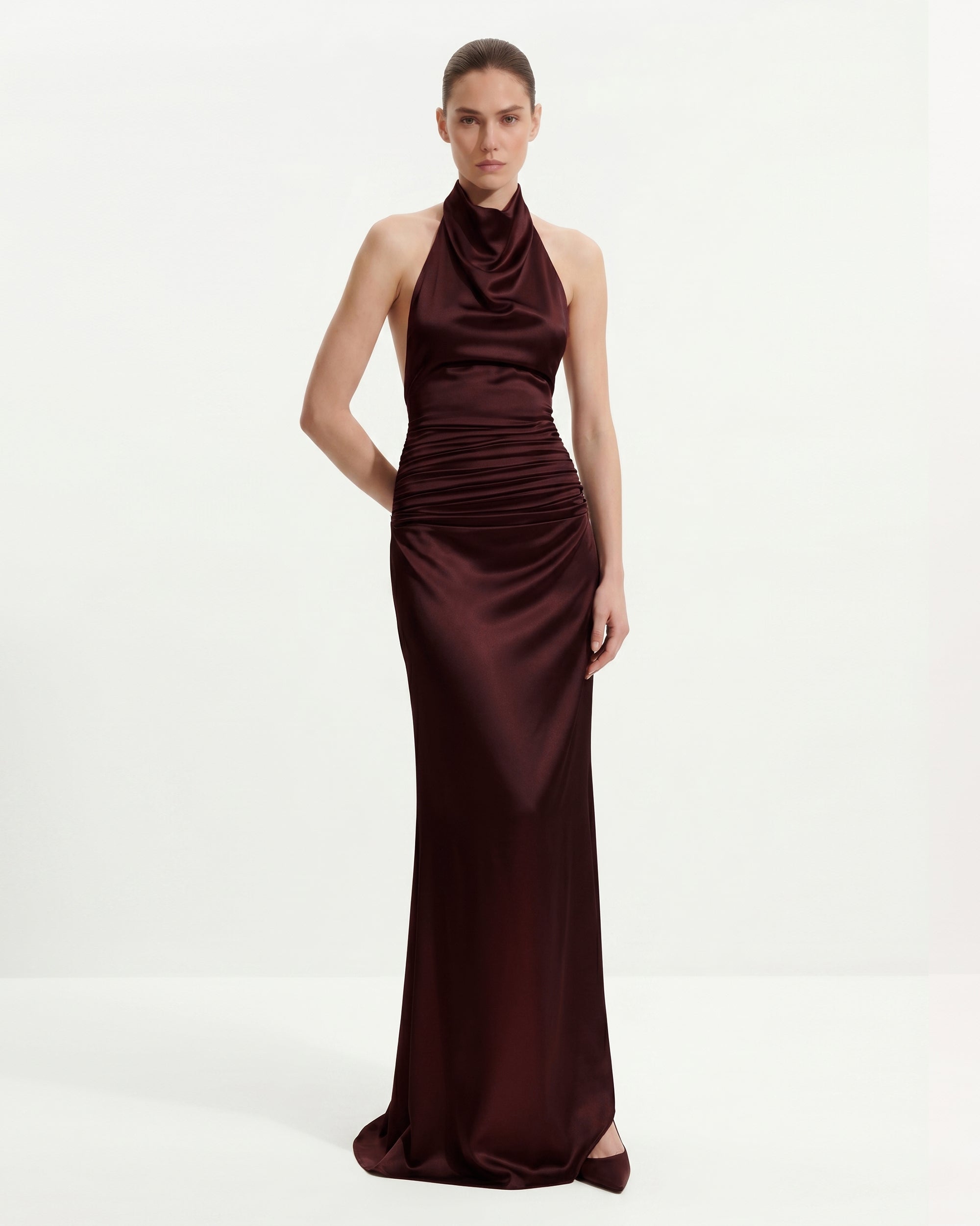 burgundy long dress formal JO Formal Dress main image 0