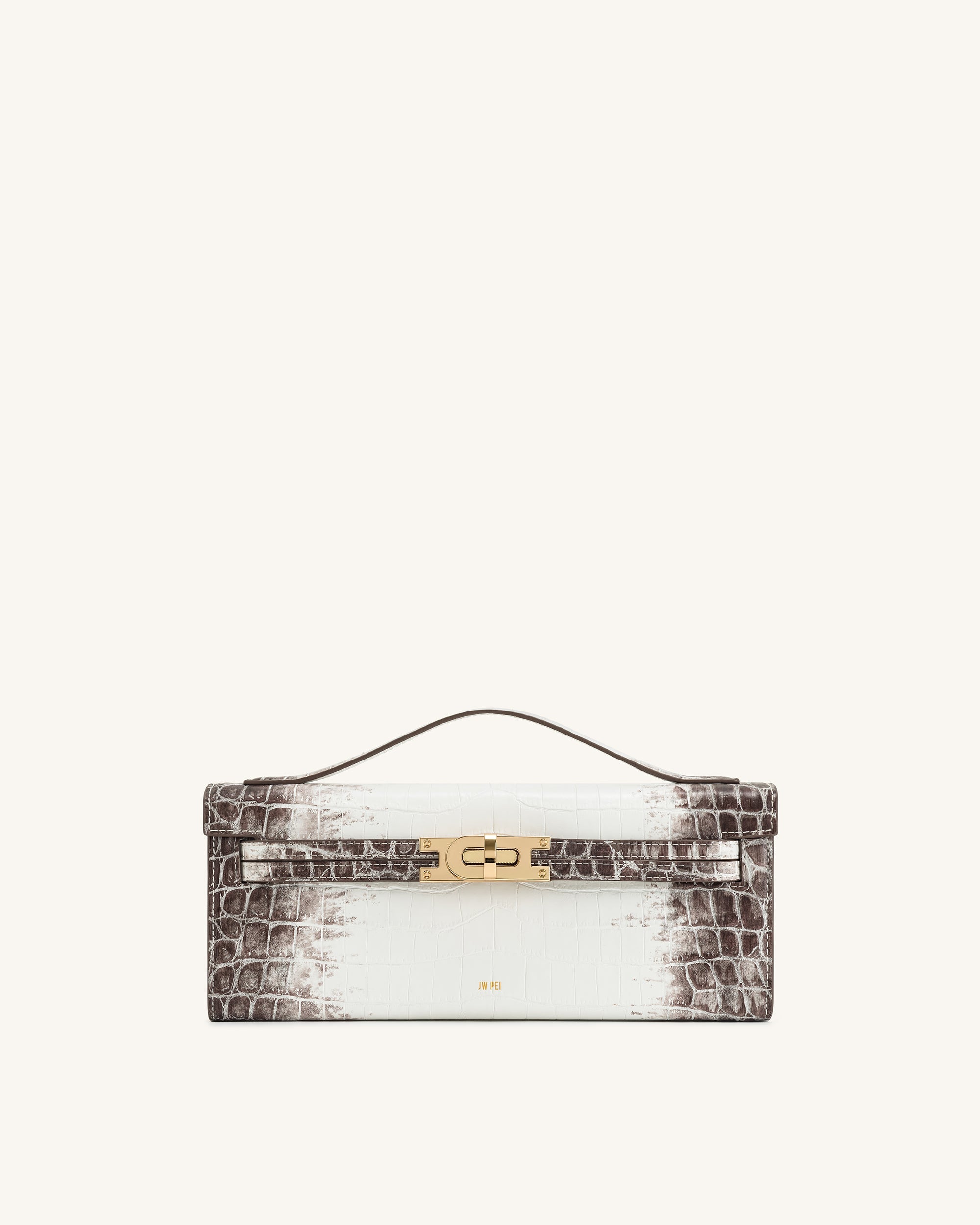 Bria Structured Top Handle Bag - White Croc | JW PEI