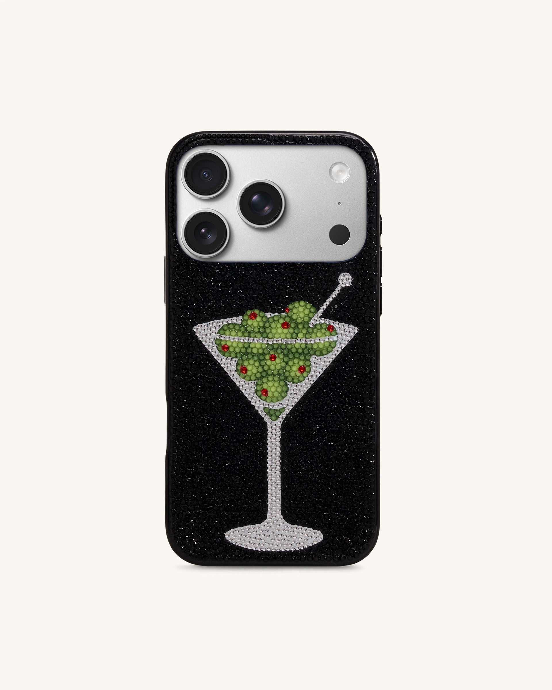 Olive Martini Artificial Crystal Phone Case - Black | JW PEI