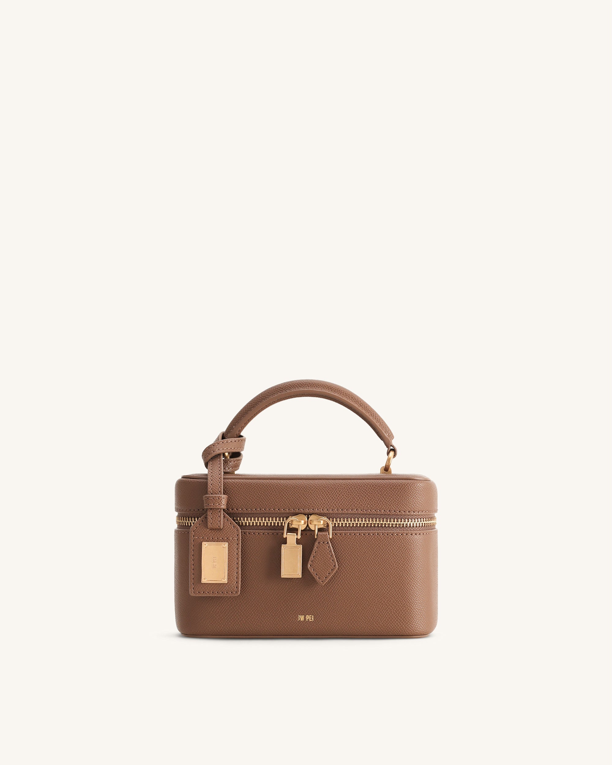 Cleo Box Shape Top Handle Bag - Brown | JW PEI