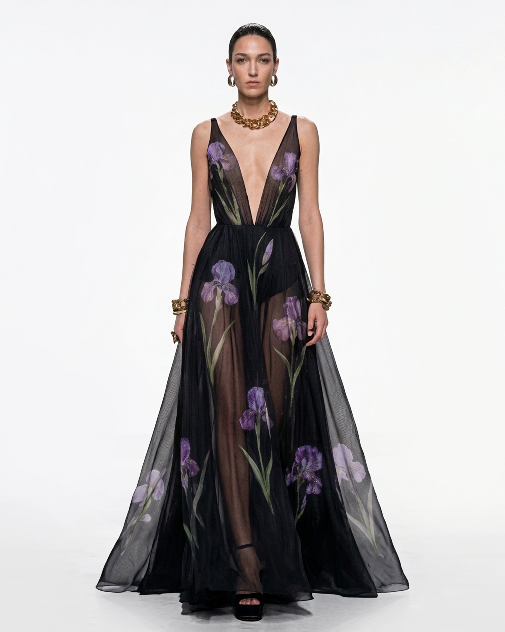 black sheer floral embroidered dress Aboser Floral Embroidered Tank Dress for Women Floor Length Sheer Mesh Wedding Guest Dresses Bride Shower Night Out Dress, Women's, Size: Medium,