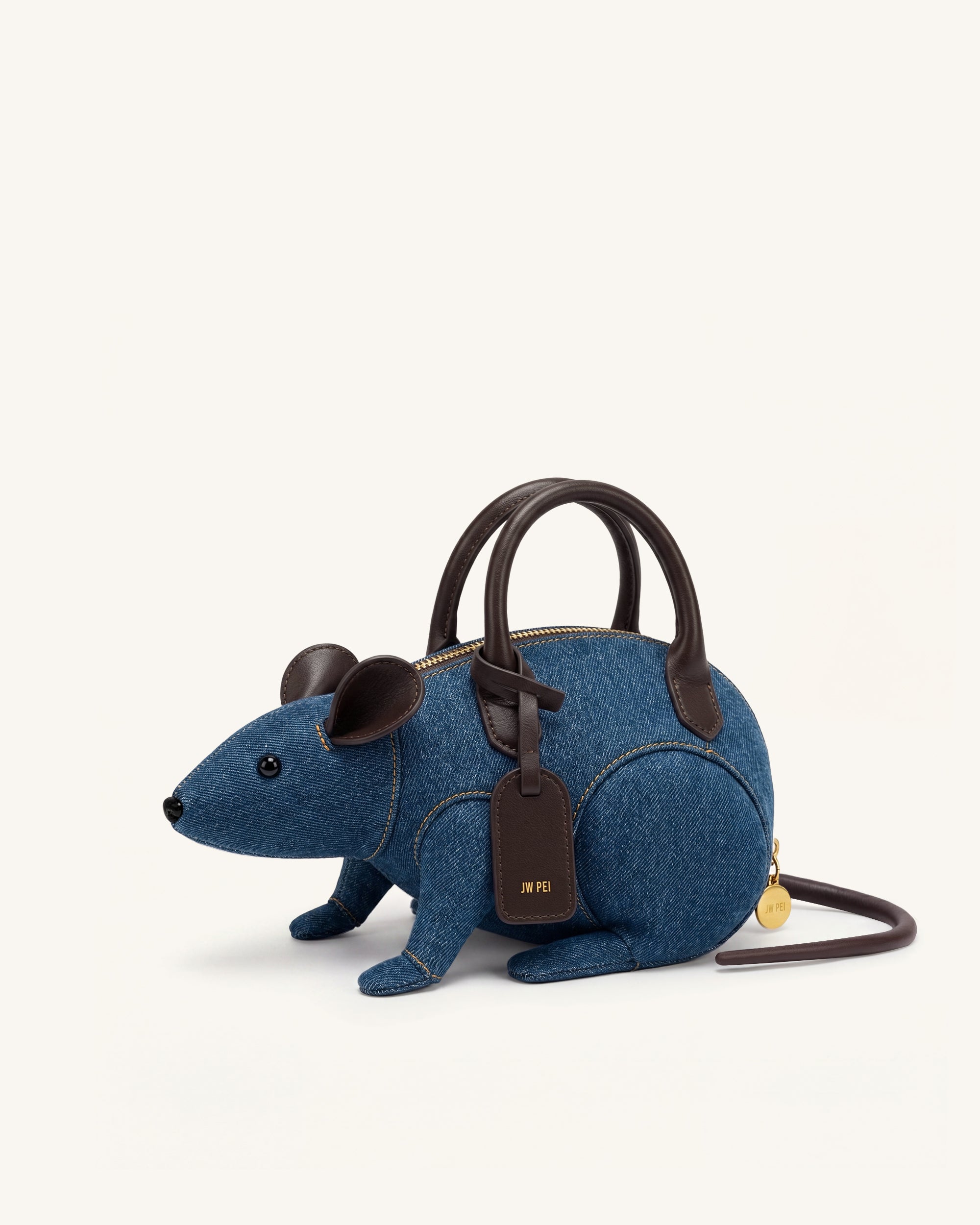 山*p様 ヴィンテージ HTC Mia thing bag レザー ウォレットチ Mia Mouse Top Handle Bag - Blue Denim | JW PEI