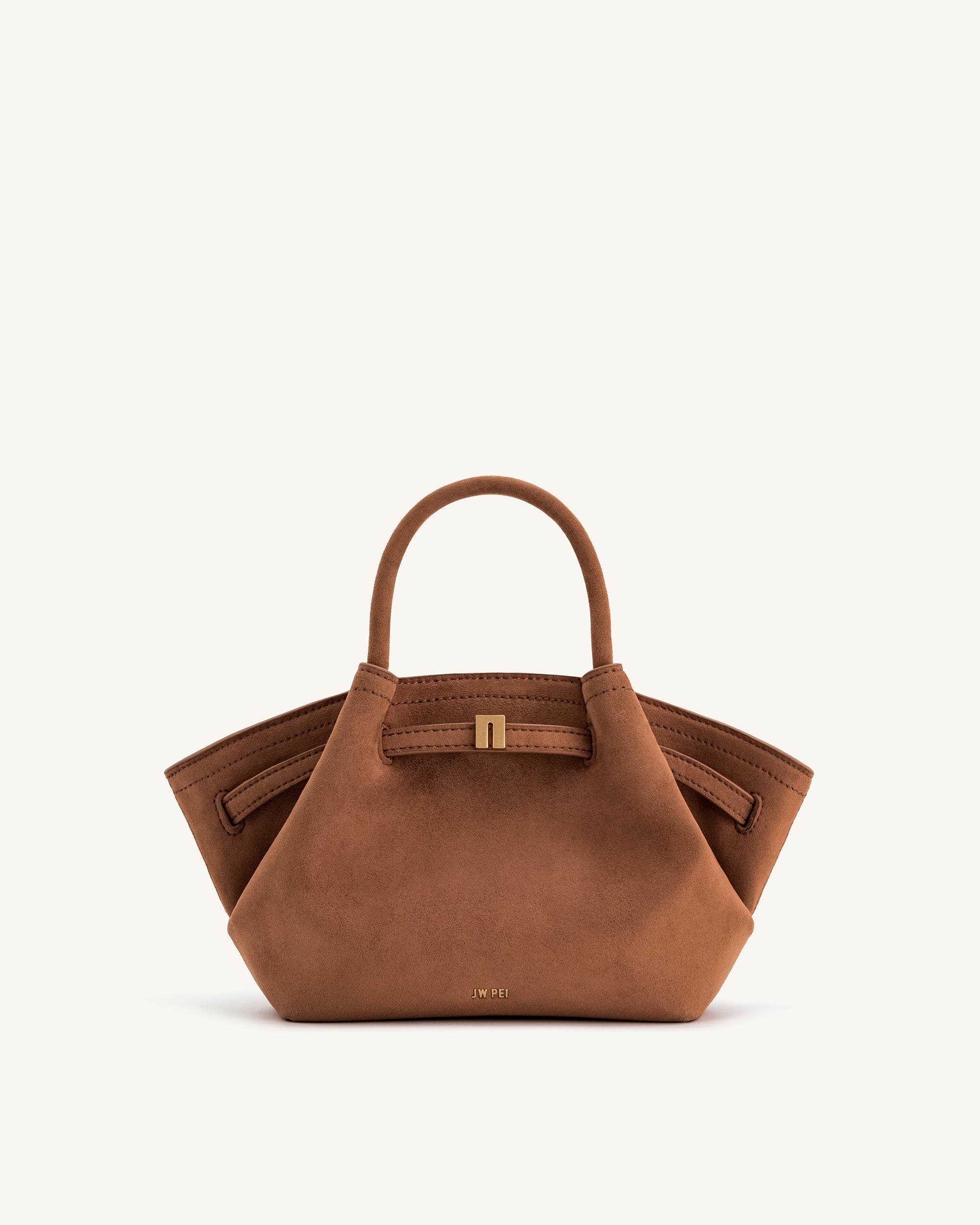 Hana Mini Faux Suede Tote Bag - Brown | JW PEI