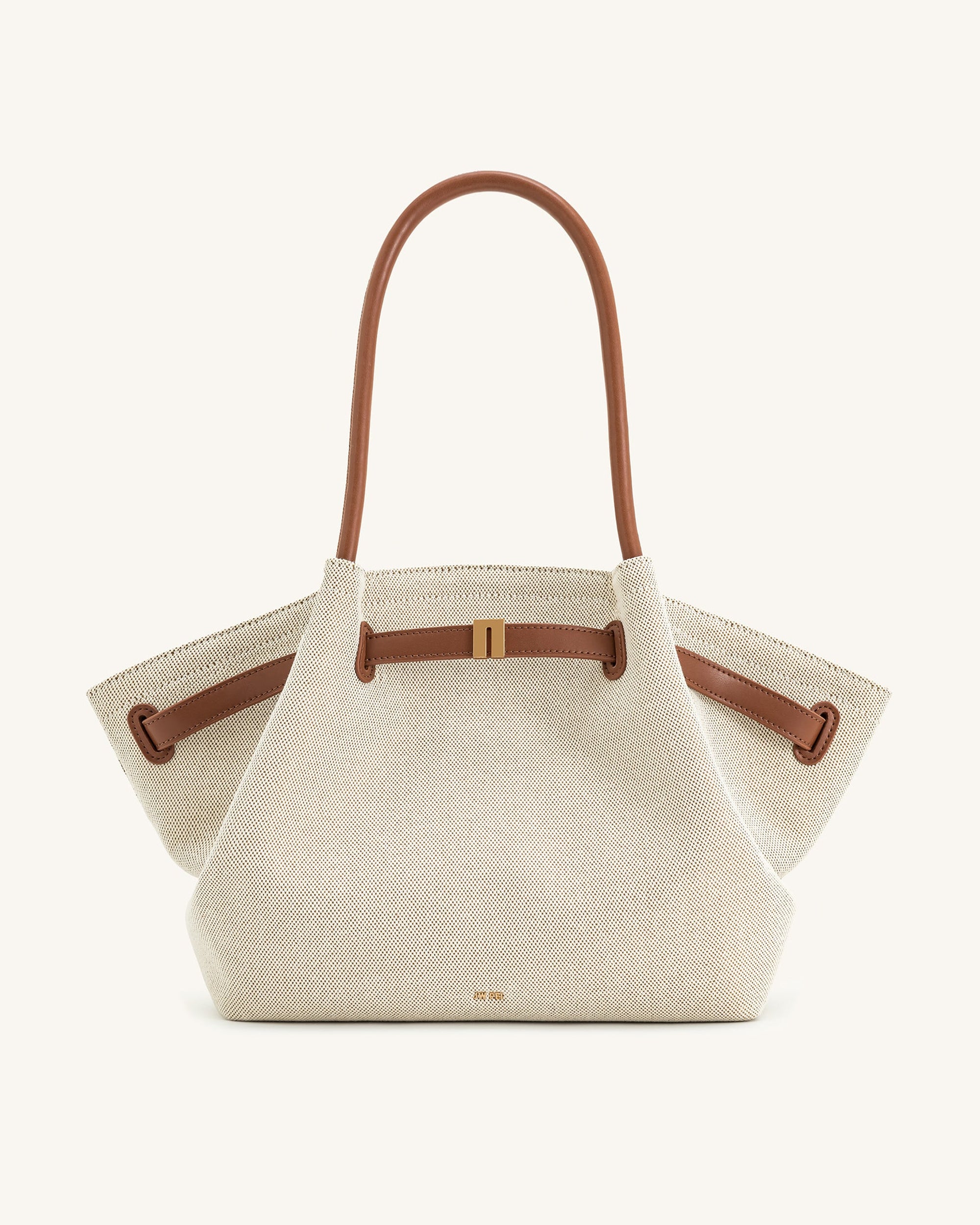 Hana Large Tote Bag - Brown Canvas | JW PEI
