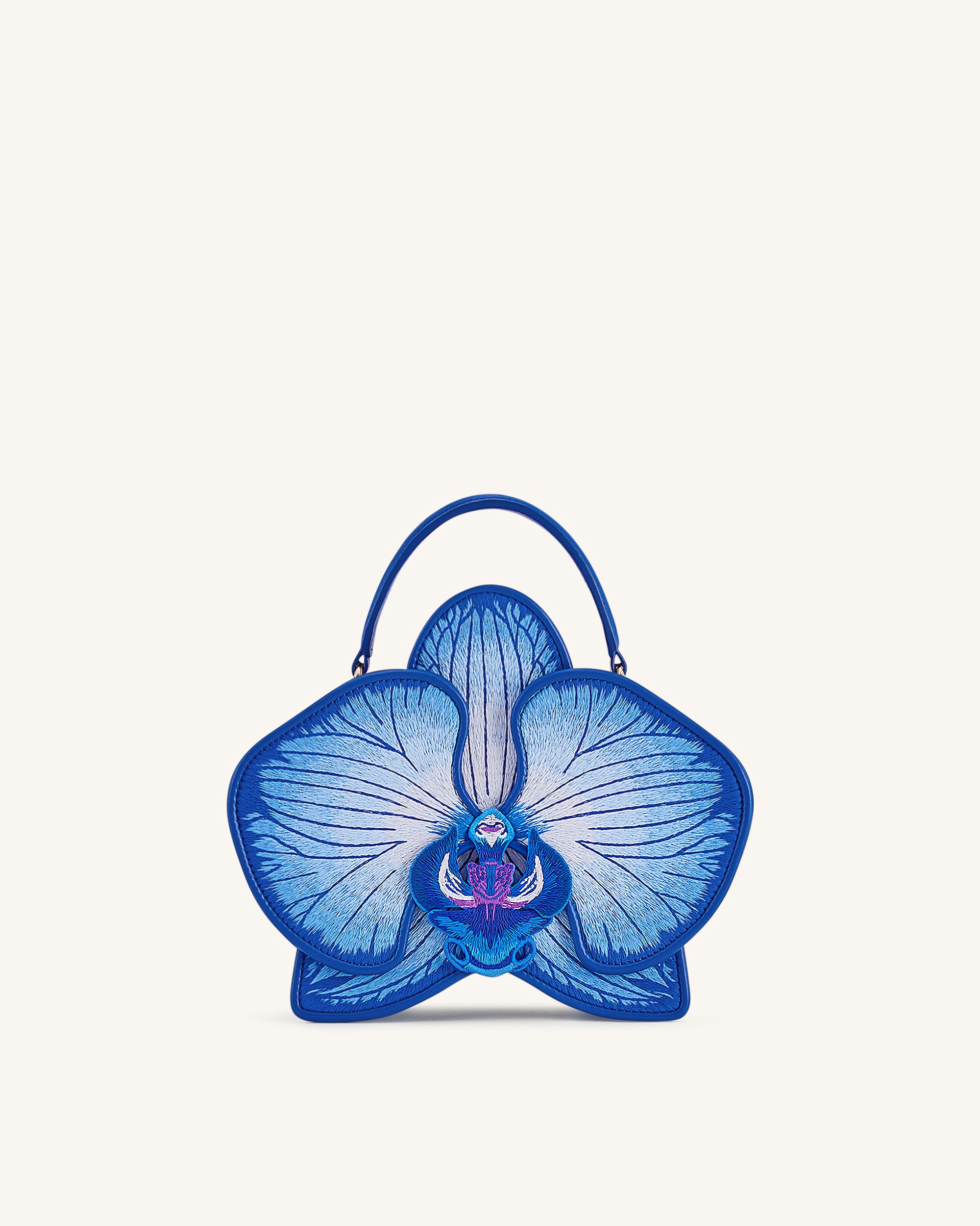 Flora Orchid Shaped Top Handle Bag - Blue | JW PEI
