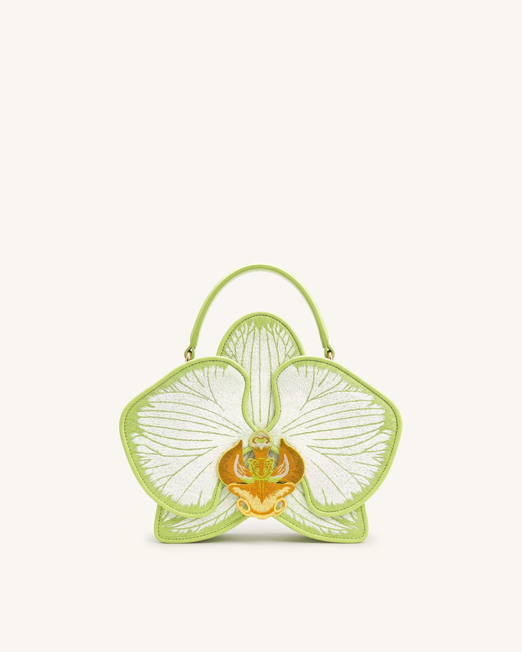 Flora Orchid Shaped Top Handle Bag - Light Green | JW PEI