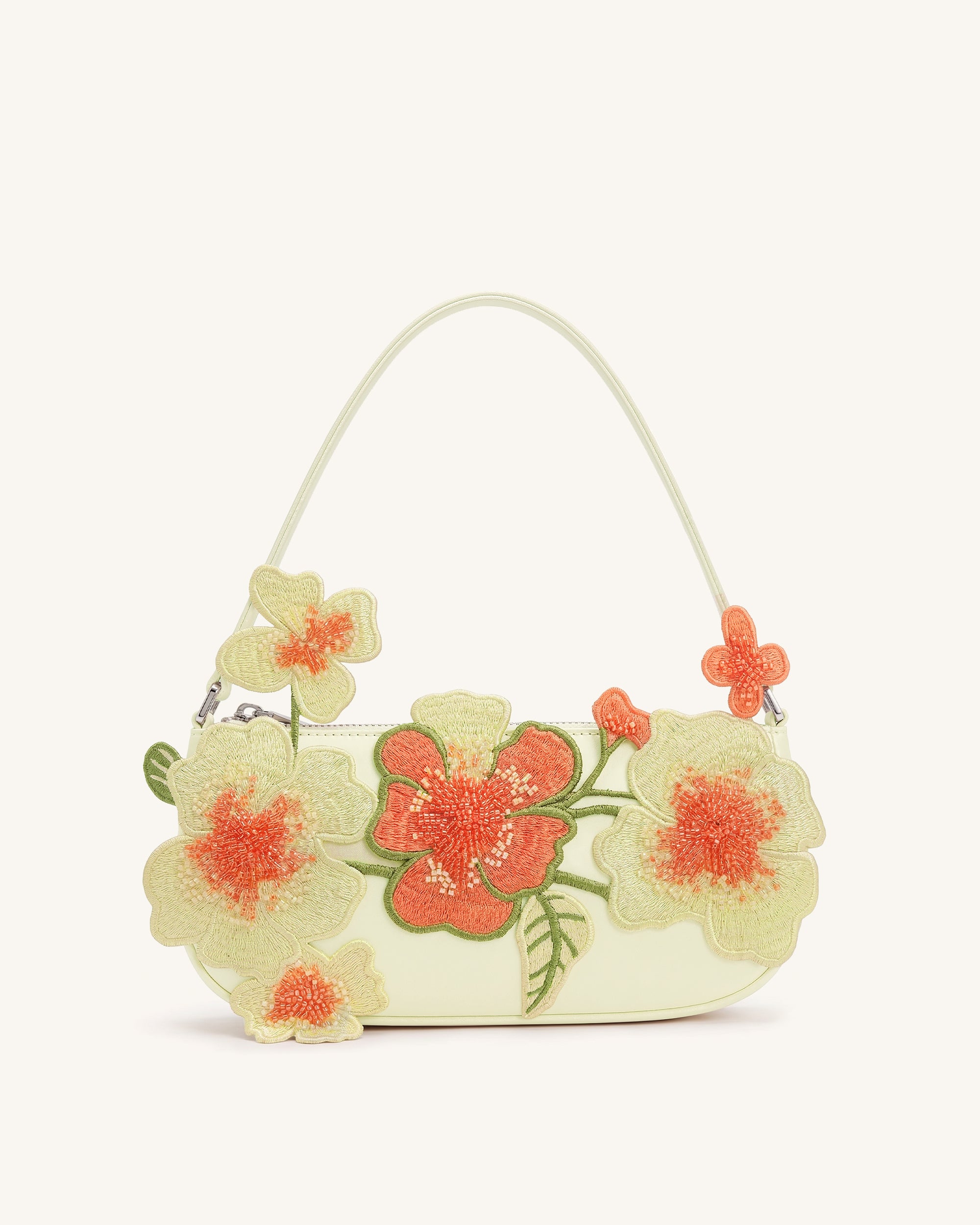 Leona Bead Embellished Shoulder Bag - Off White | JW PEI