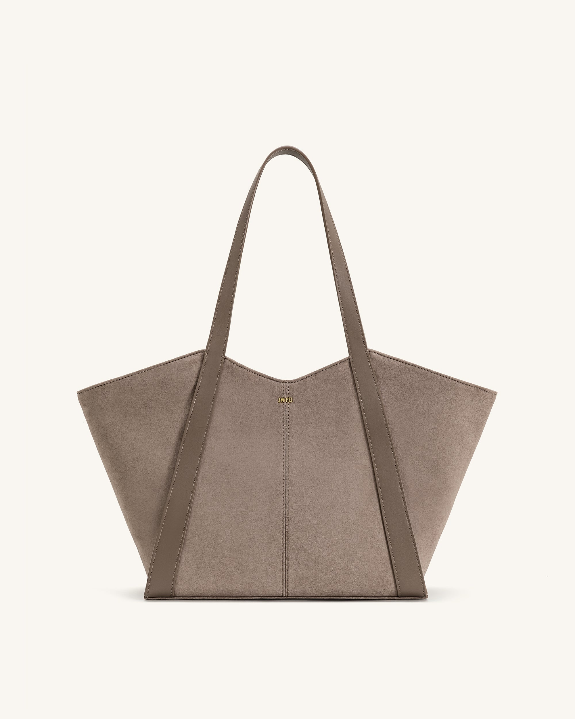 Kiana Large Capacity Faux Suede Tote Bag - Taupe | JW PEI
