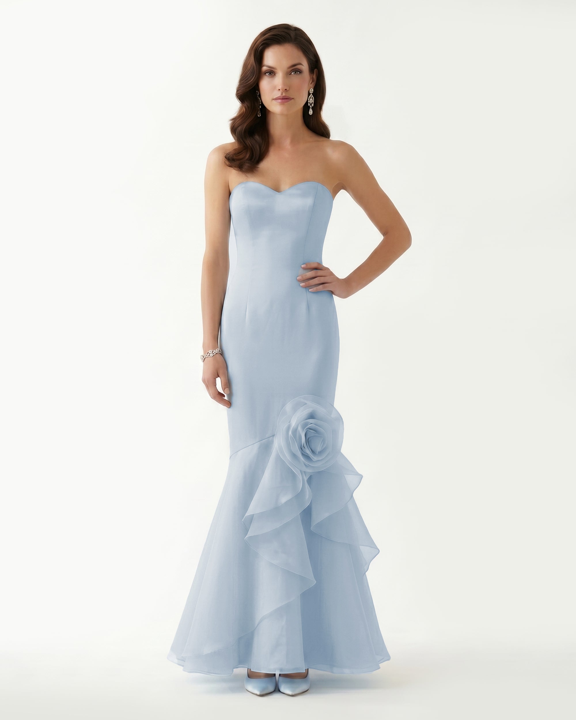 ruffle mermaid maxi dress Women's Ilaria Mermaid Maxi Dress S/M/L/XL/XXL/3XL/Customize White MEAN BLVD White / S