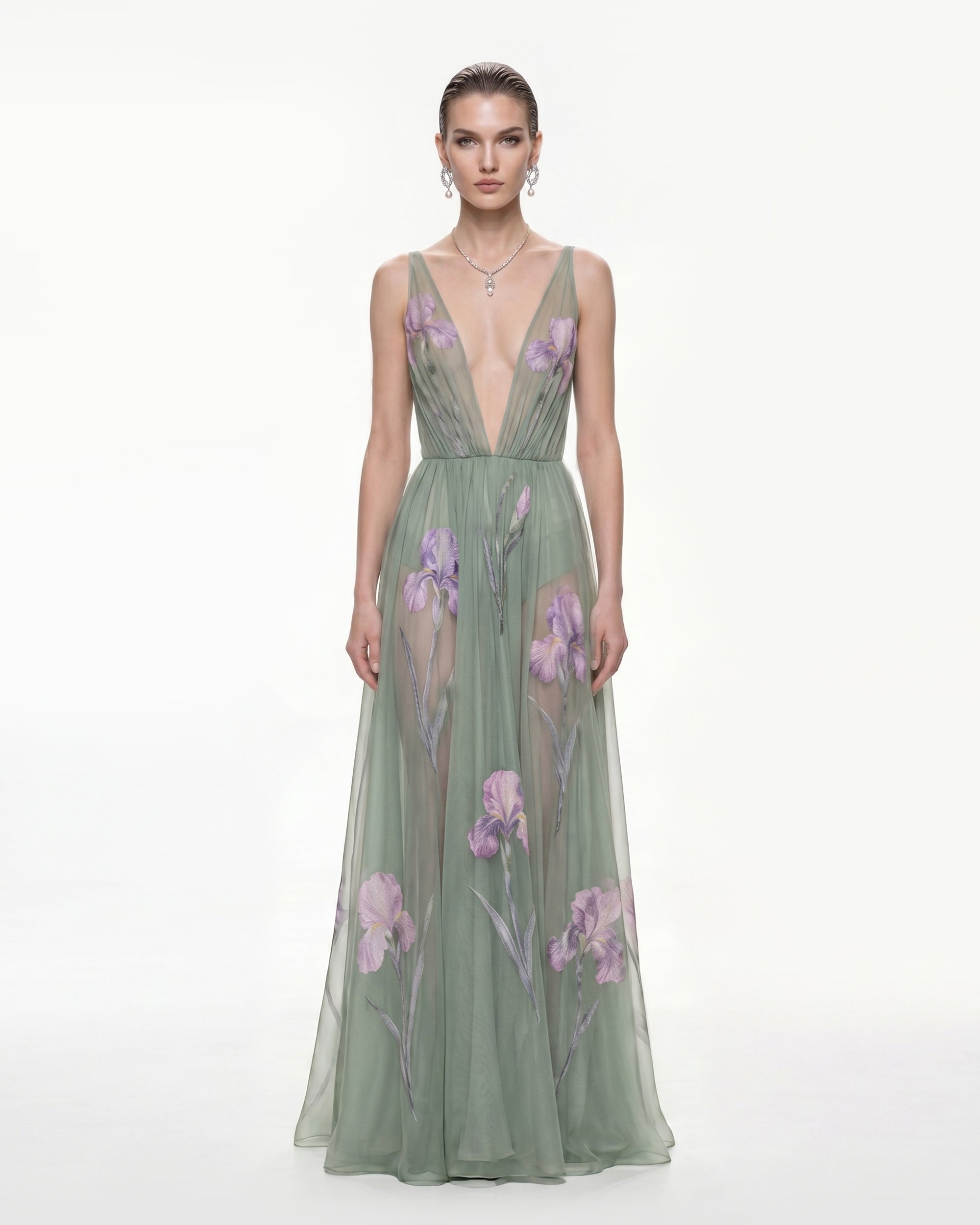 sage green floral maxi dress Mona Maxi Dress with Smocking in Sage Green Floral