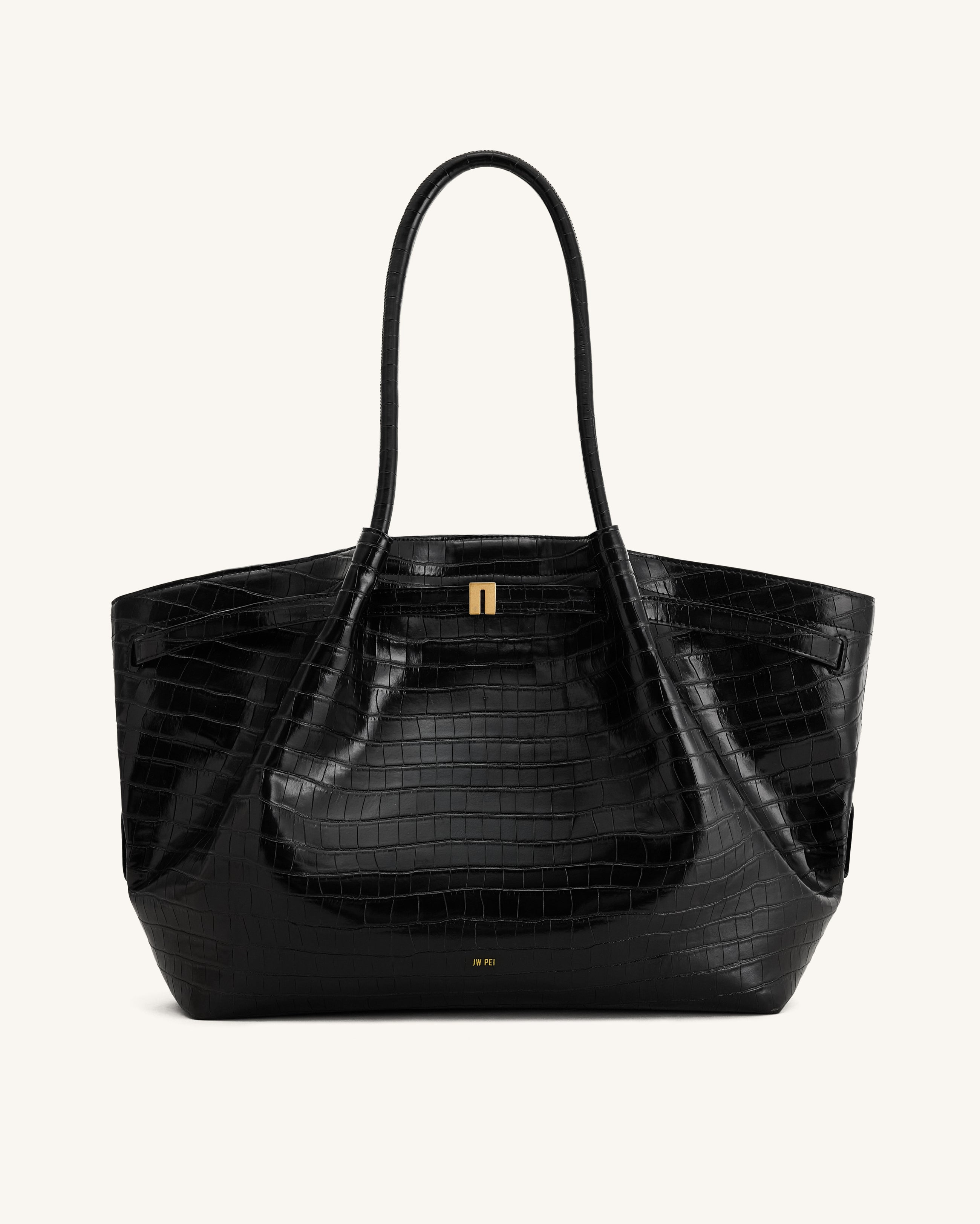 Hana Large Tote Bag - Black Croc