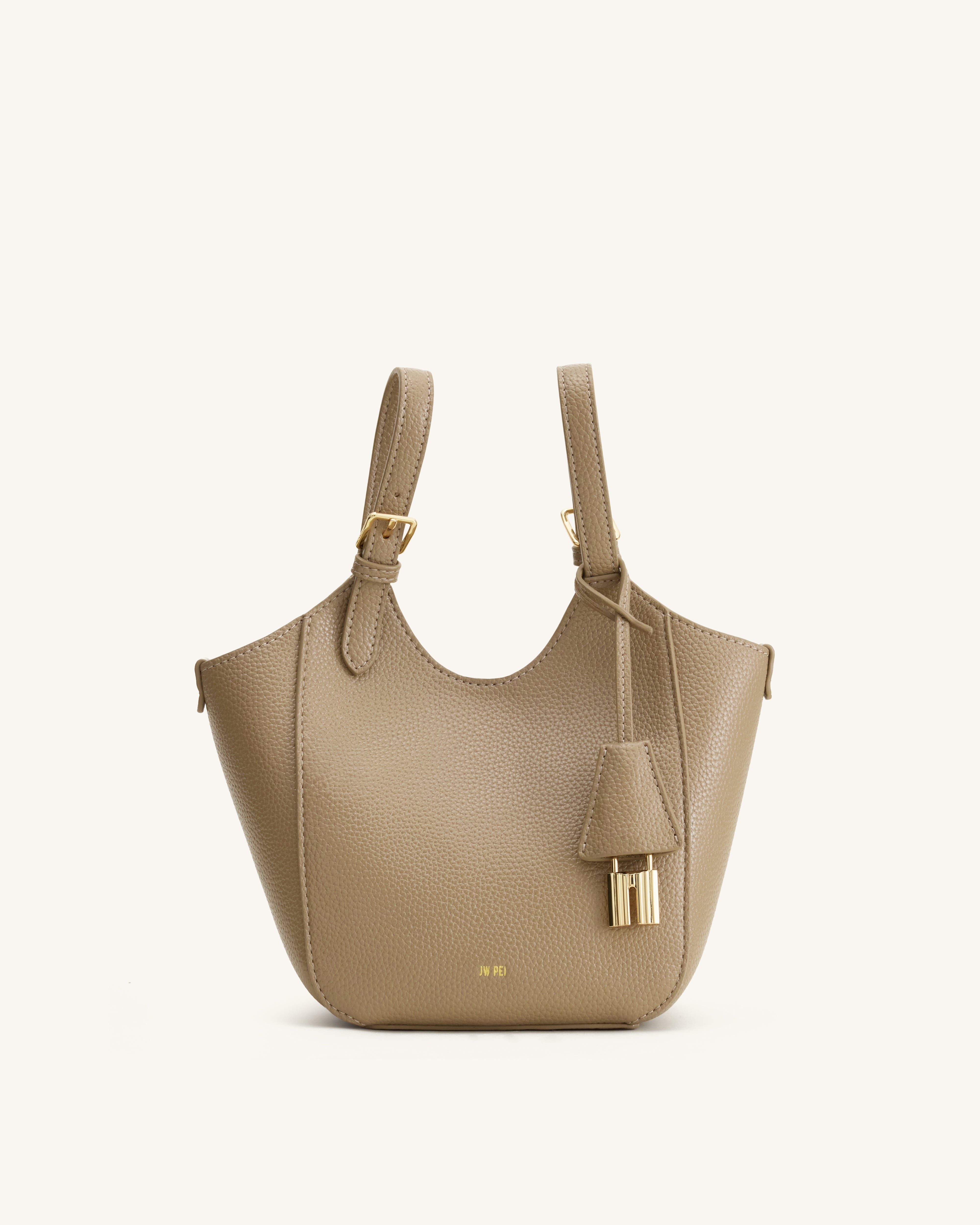 JW PEI Ines パドロック トートバッグ Ines Padlock Tote Bag - Gray Beige | JW PEI