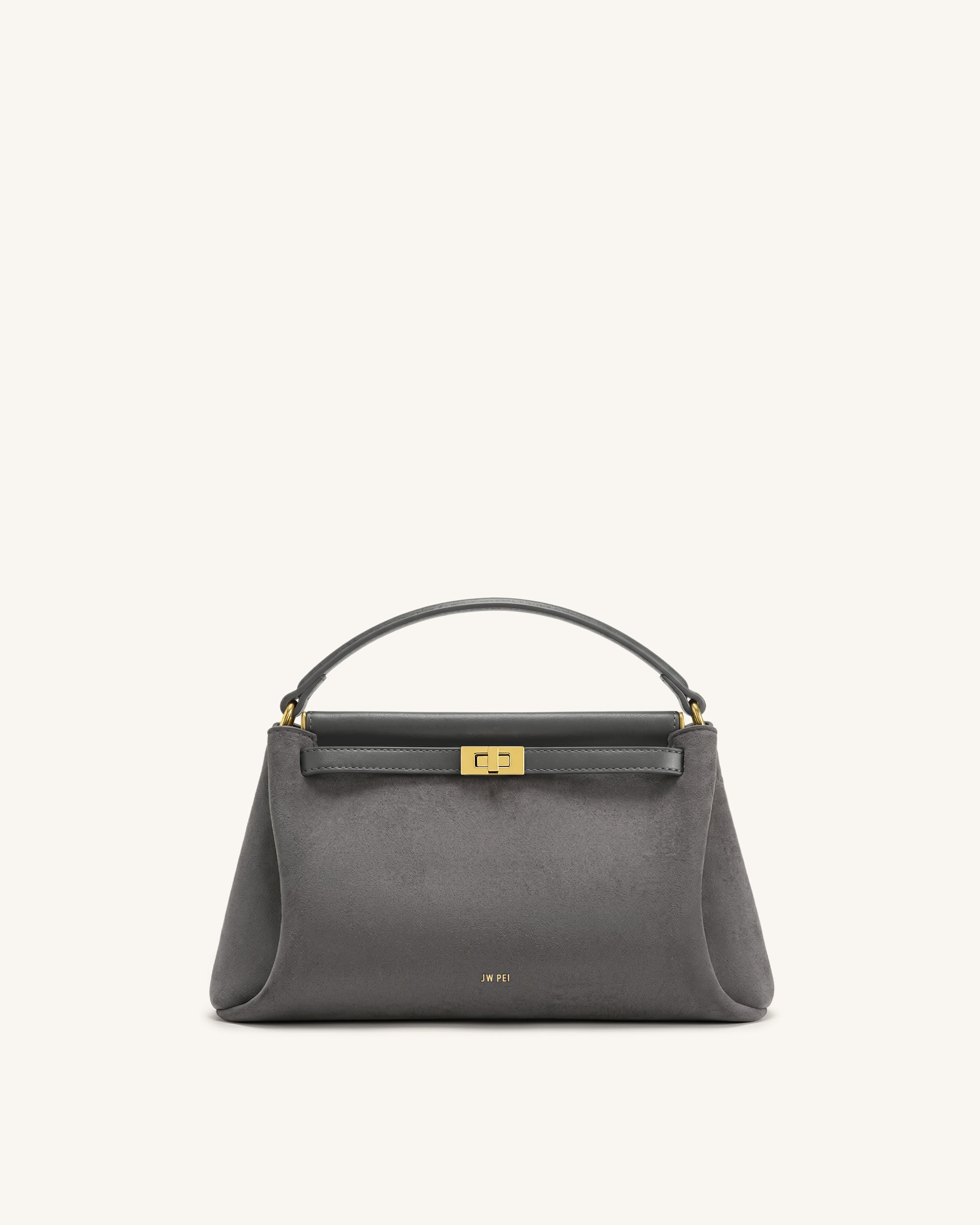 Carmen Faux Suede Top Handle Bag - Dark Gray | JW PEI