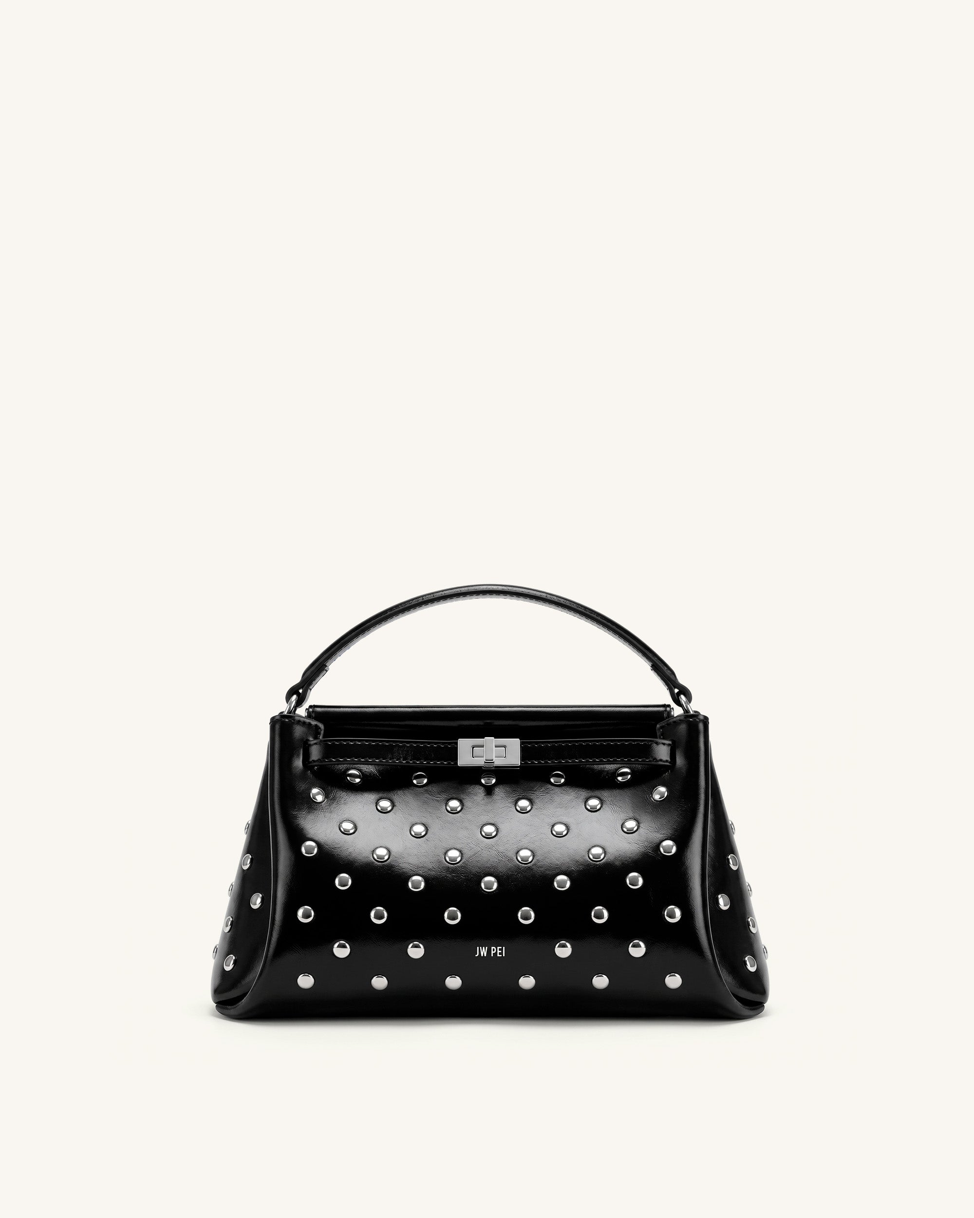 Carmen Studded Top Handle Bag - Ink Black | JW PEI