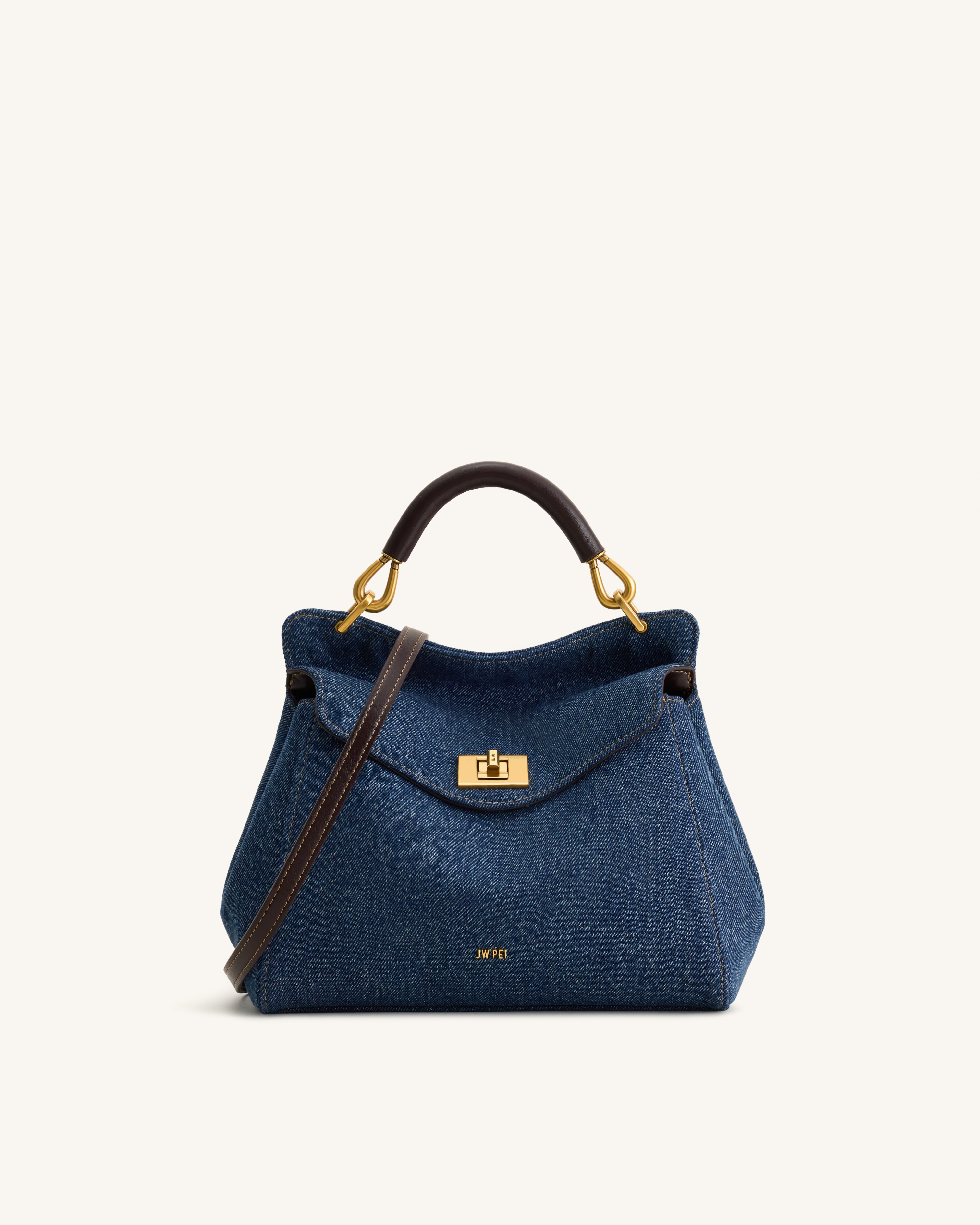 Lucia Classic Handbag - Blue Denim | JW PEI