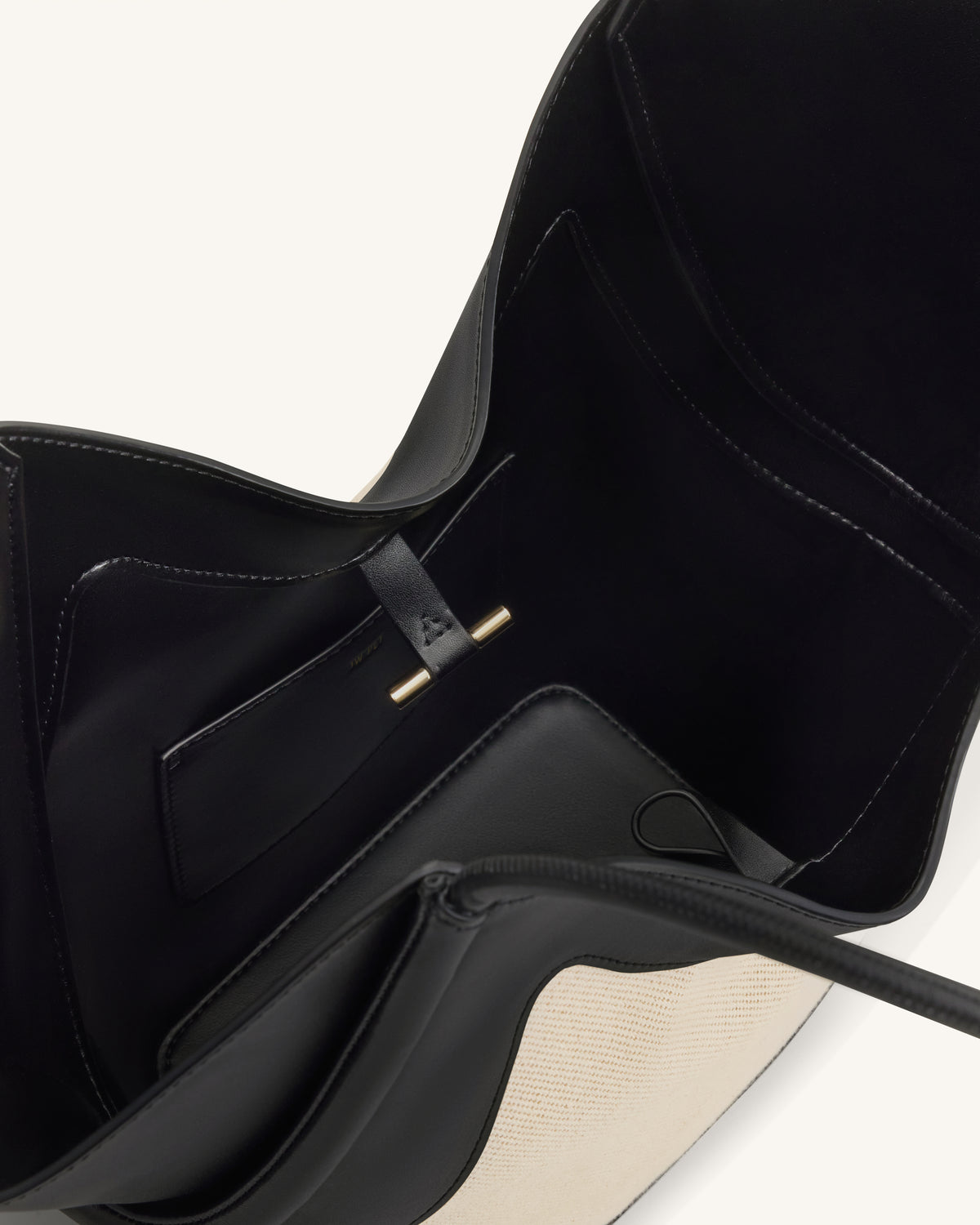 Maribel Panel Tote Bag - Black Canvas