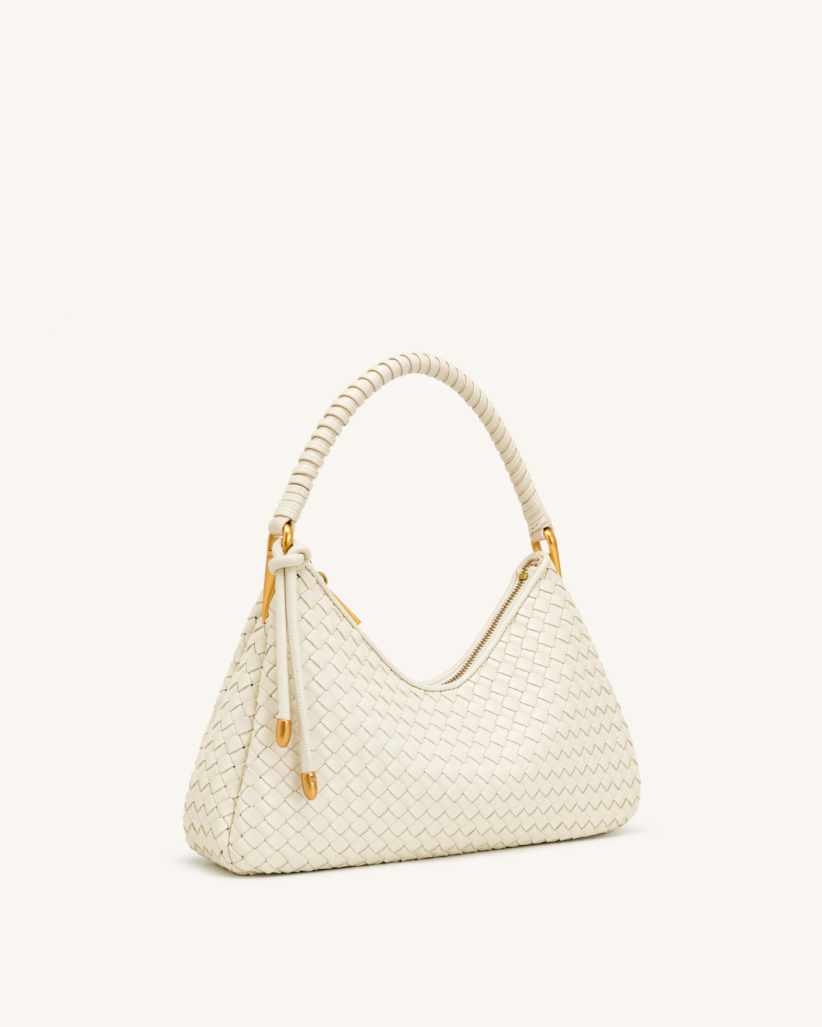 Lorena Woven Shoulder Bag - Ivory