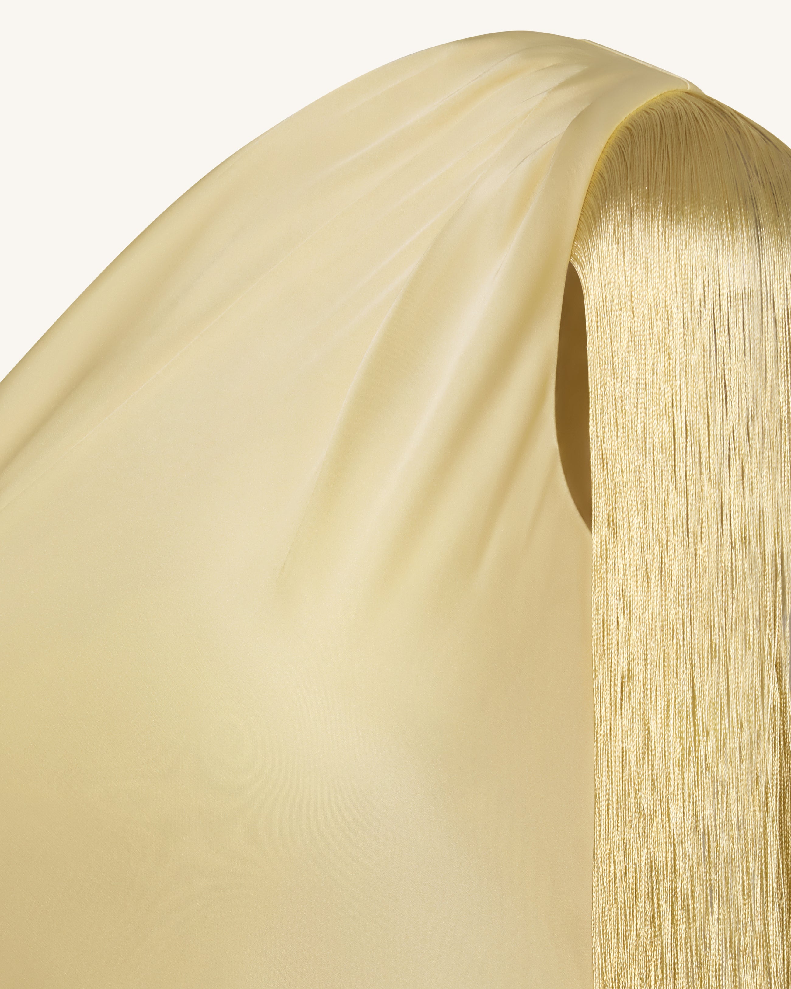 One Shoulder Fringe Midi Dress - Champagne