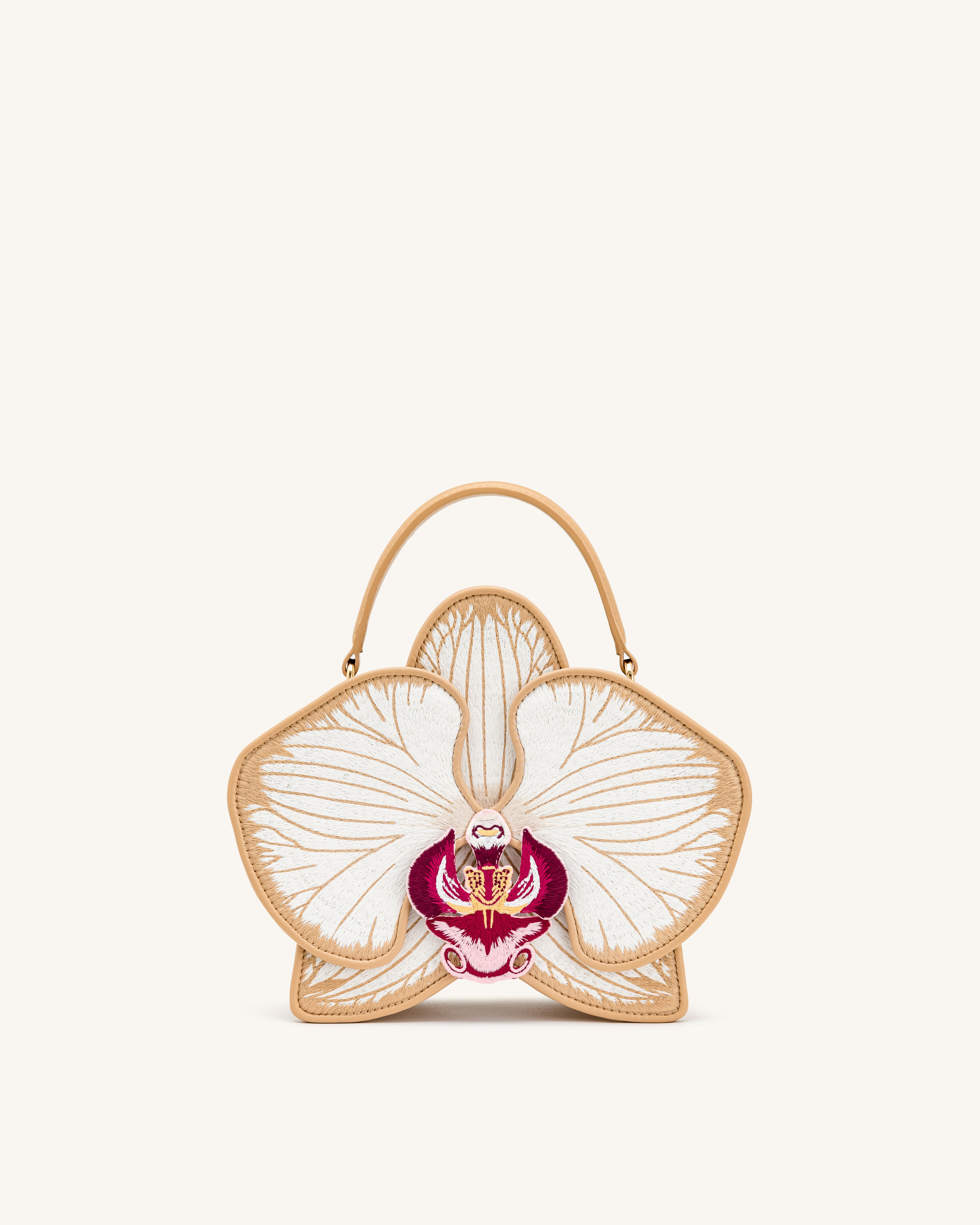 Flora Orchid Shaped Top Handle Bag - Champagne | JW PEI