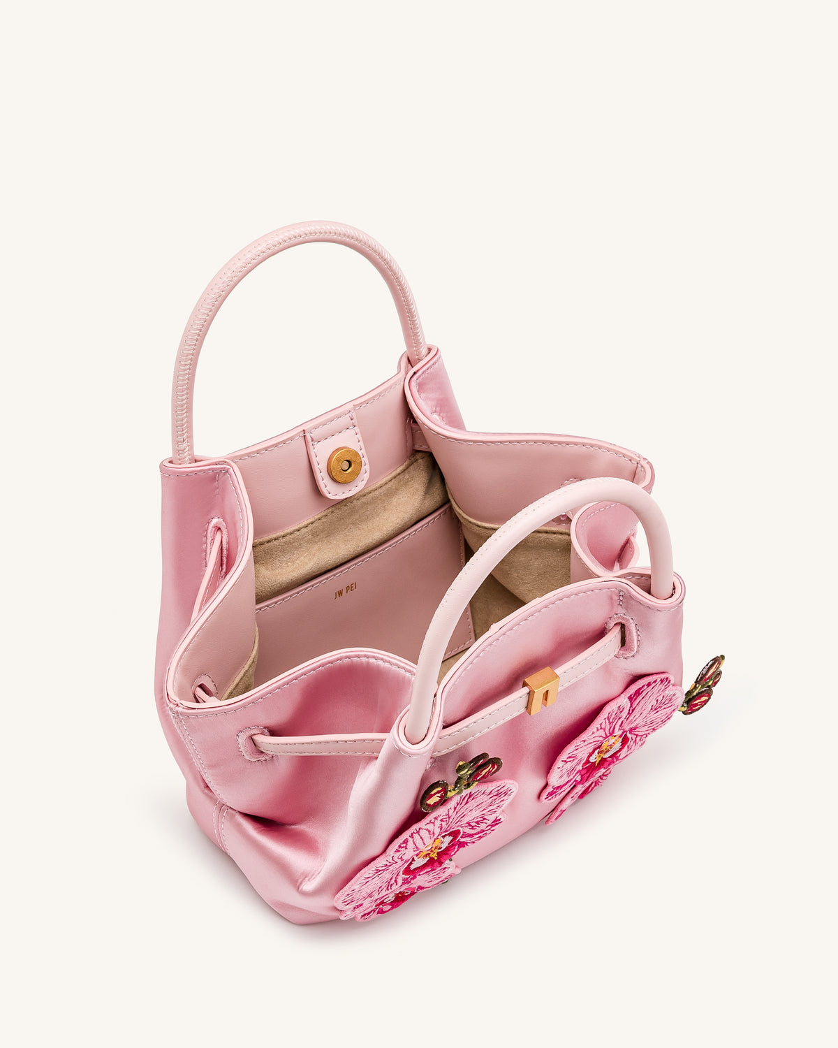 Hana Mini Phalaenopsis Orchid Embroidery Tote Bag - Pink