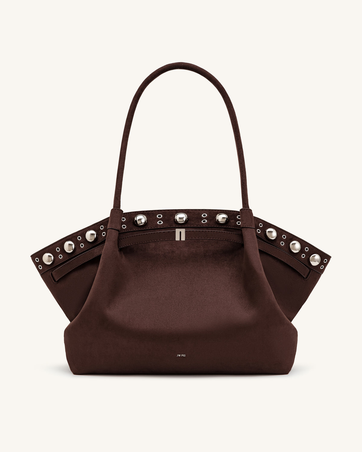 Hana Large Faux Suede Tote Bag - Deep Brown