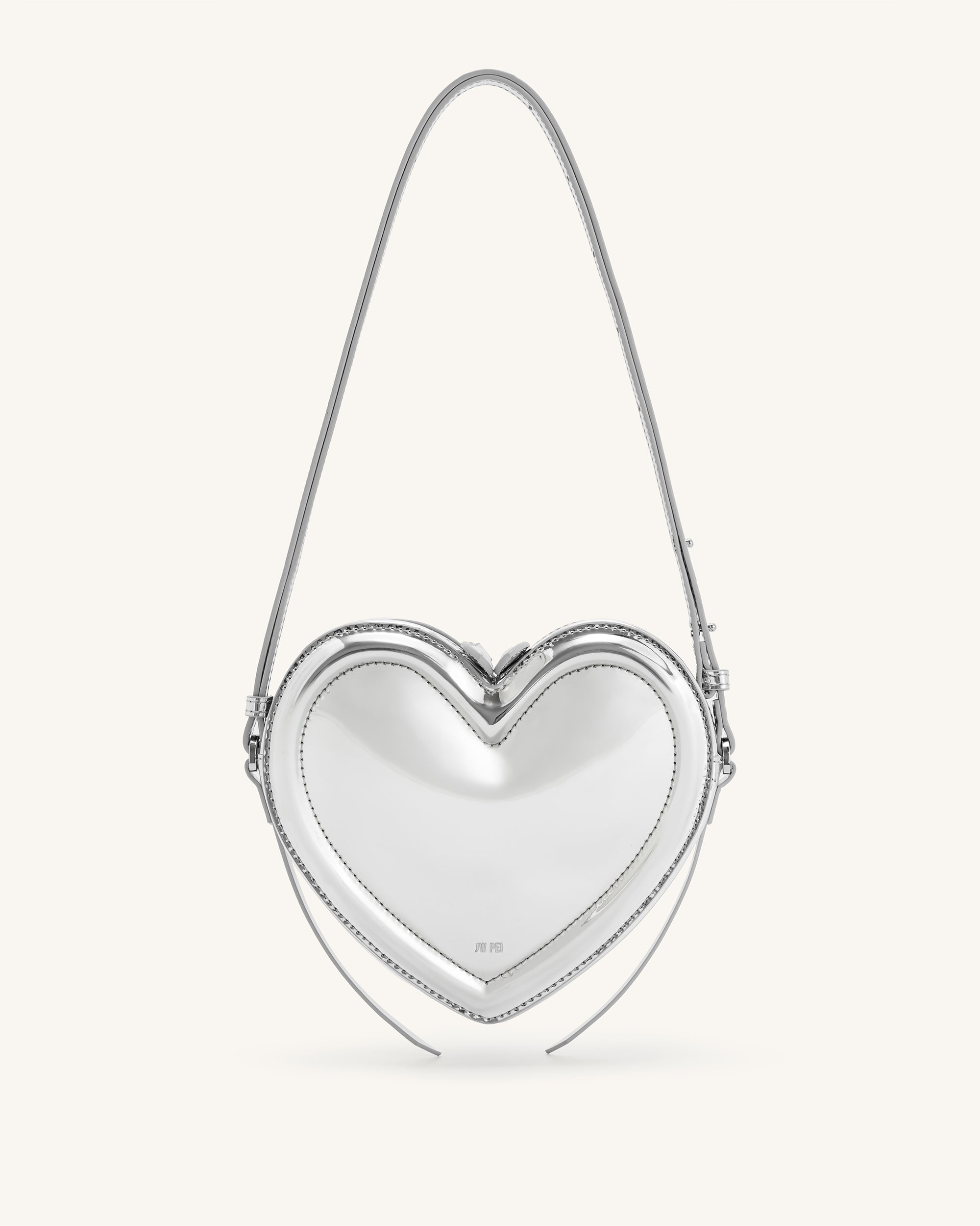 Arlene Heart Shaped Bag - Silver