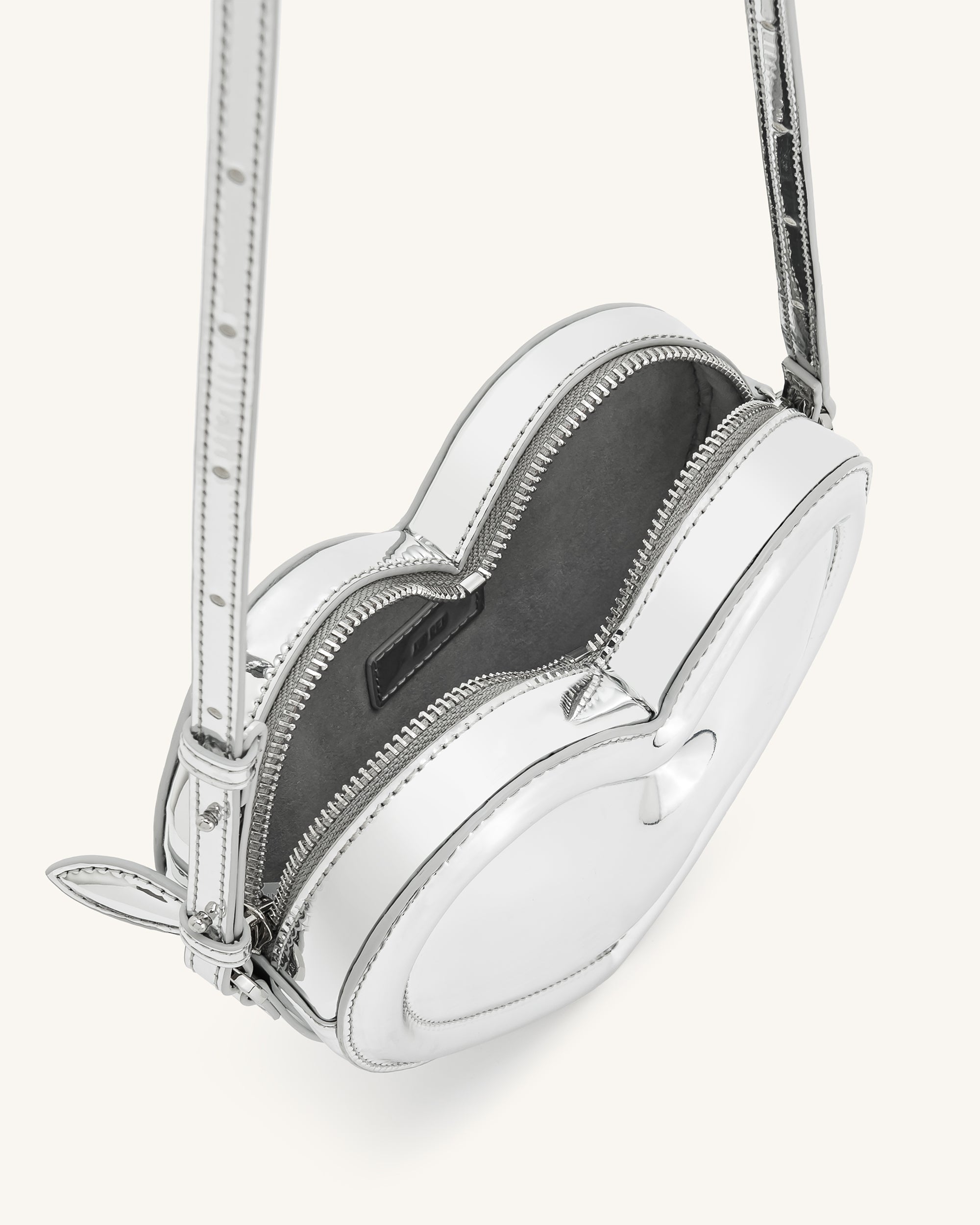 Arlene Heart Shaped Bag - Silver