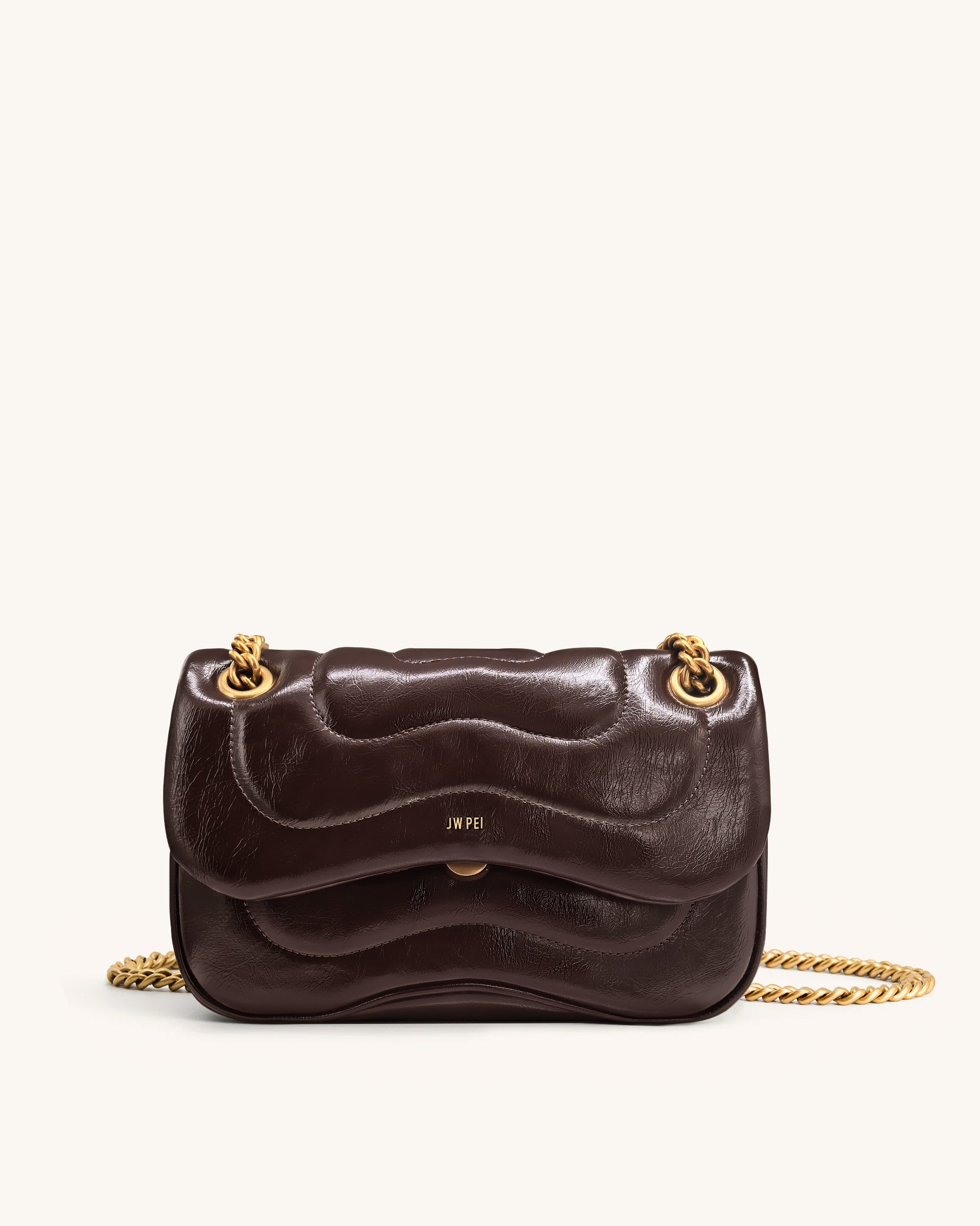 Tina Quilted Chain Crossbody - Deep Claret Brown | JW PEI