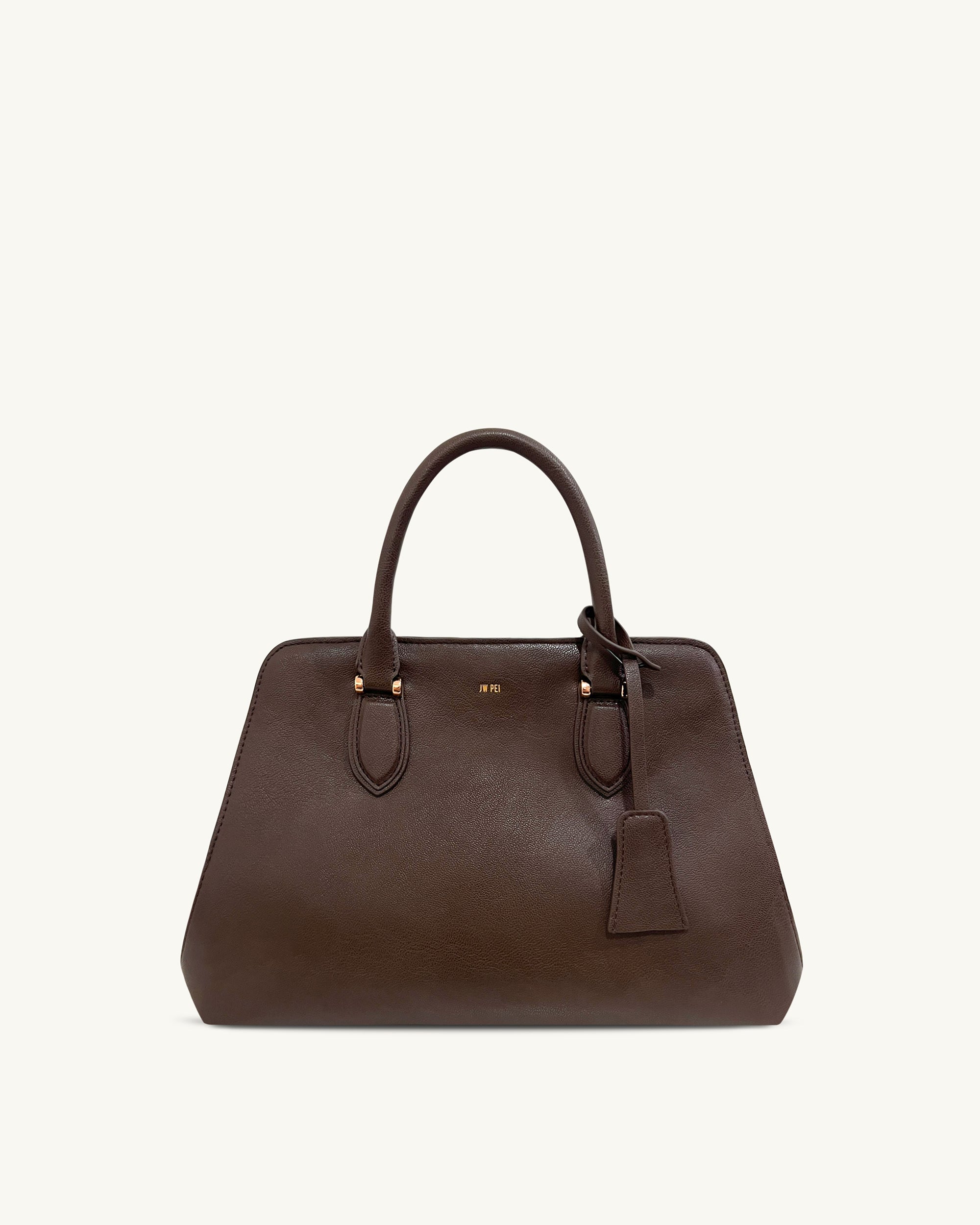 【美品】a.testoni ヌバック/レザー バイカラー　黒 茶　UK5.5 Lara Tote Bag - Dark Brown | JW PEI