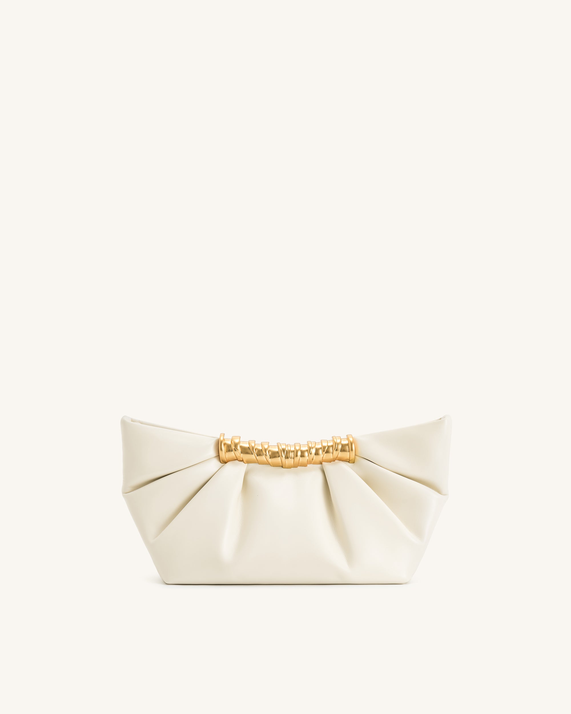 Leia Pleated Clutch - White