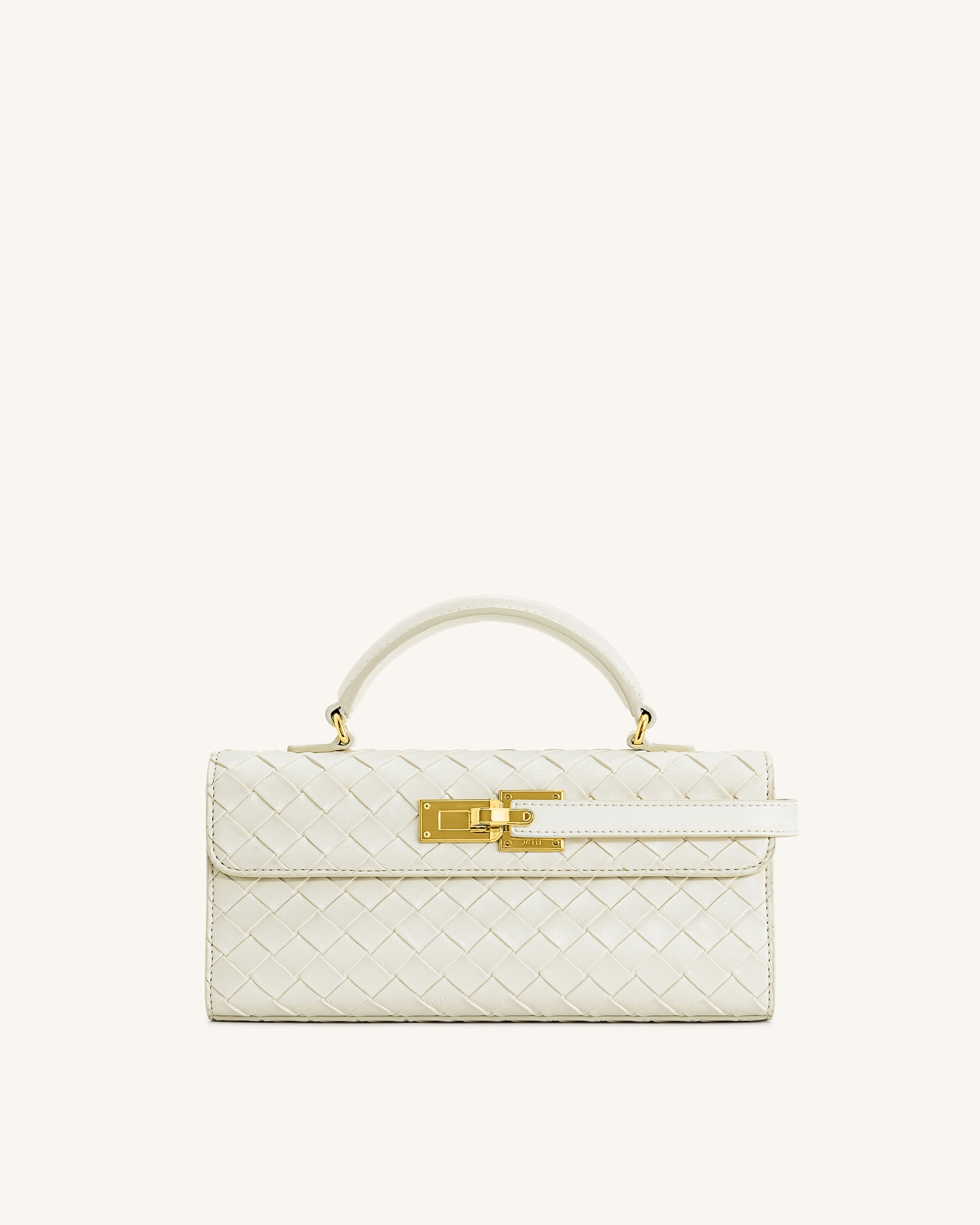 Keyla Weave Texture Top Handle Bag - White | JW PEI
