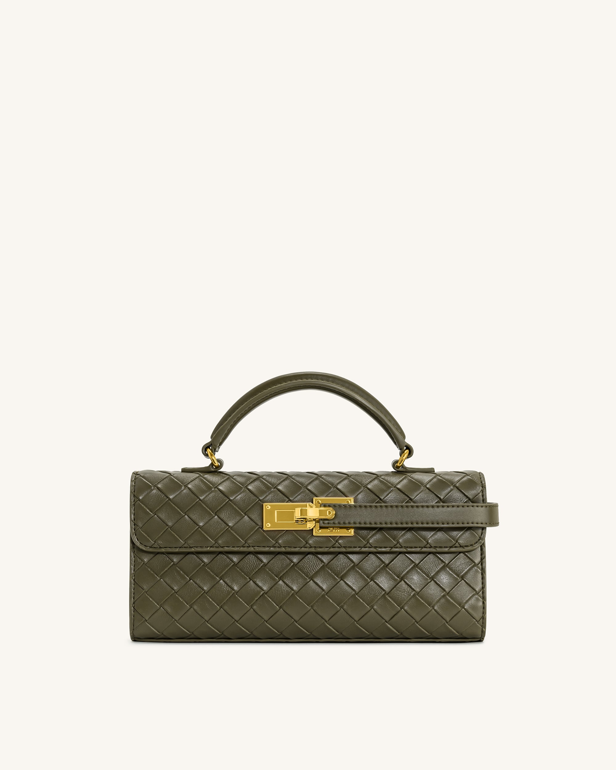 Keyla Weave Texture Top Handle Bag - Olive Green | JW PEI