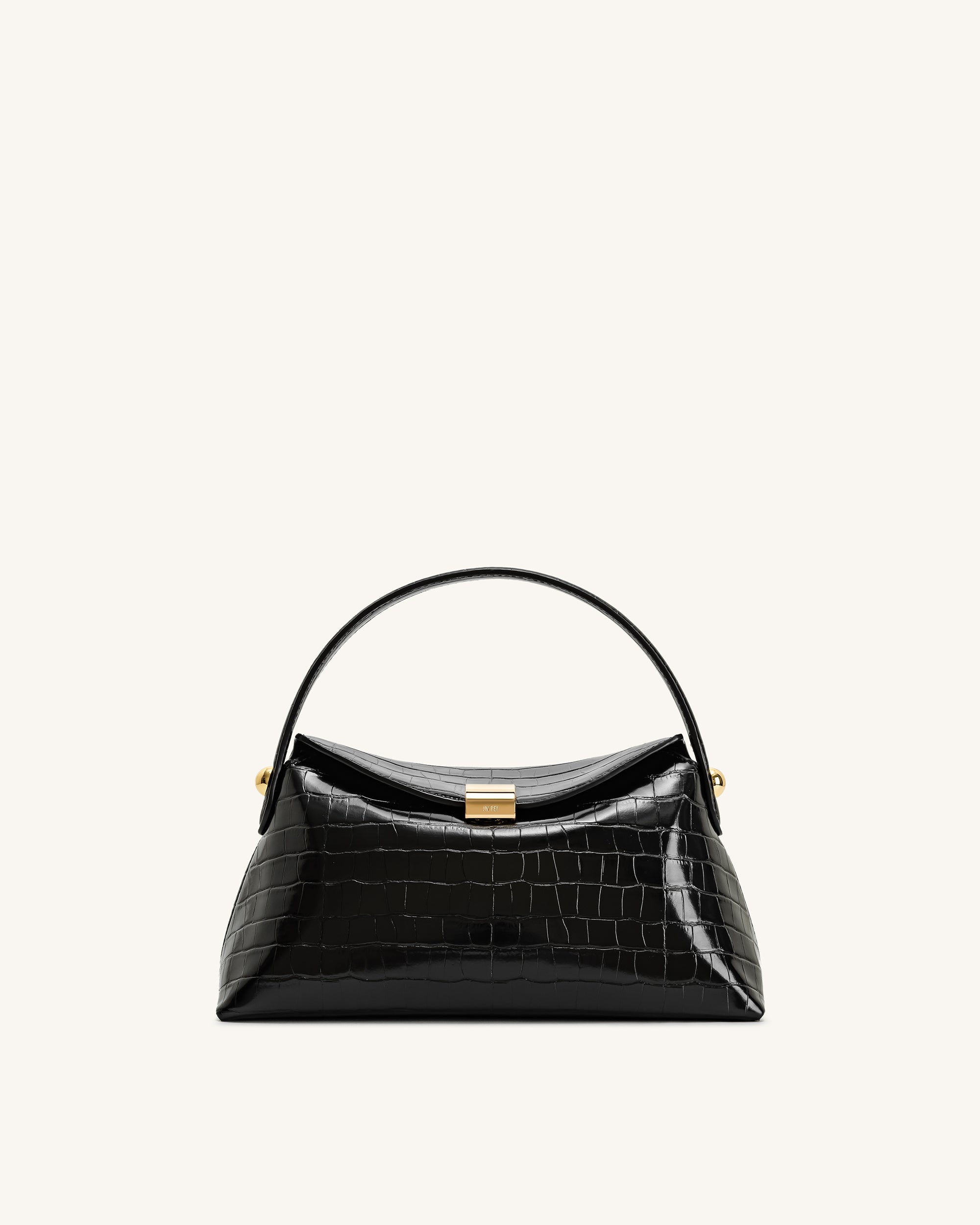 Talia Top Handle Bag - Black Croc