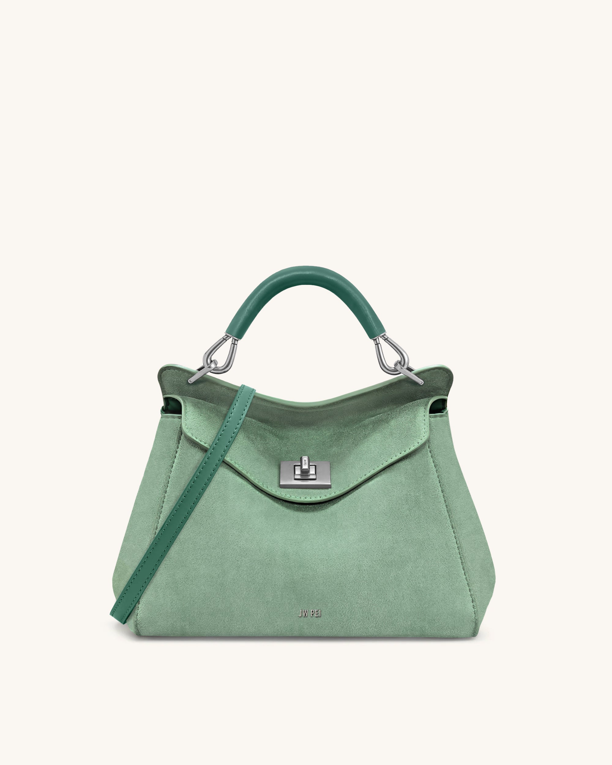 ホニ Lucia Classic Faux Suede Top Handle Bag - Matcha Green | JW PEI